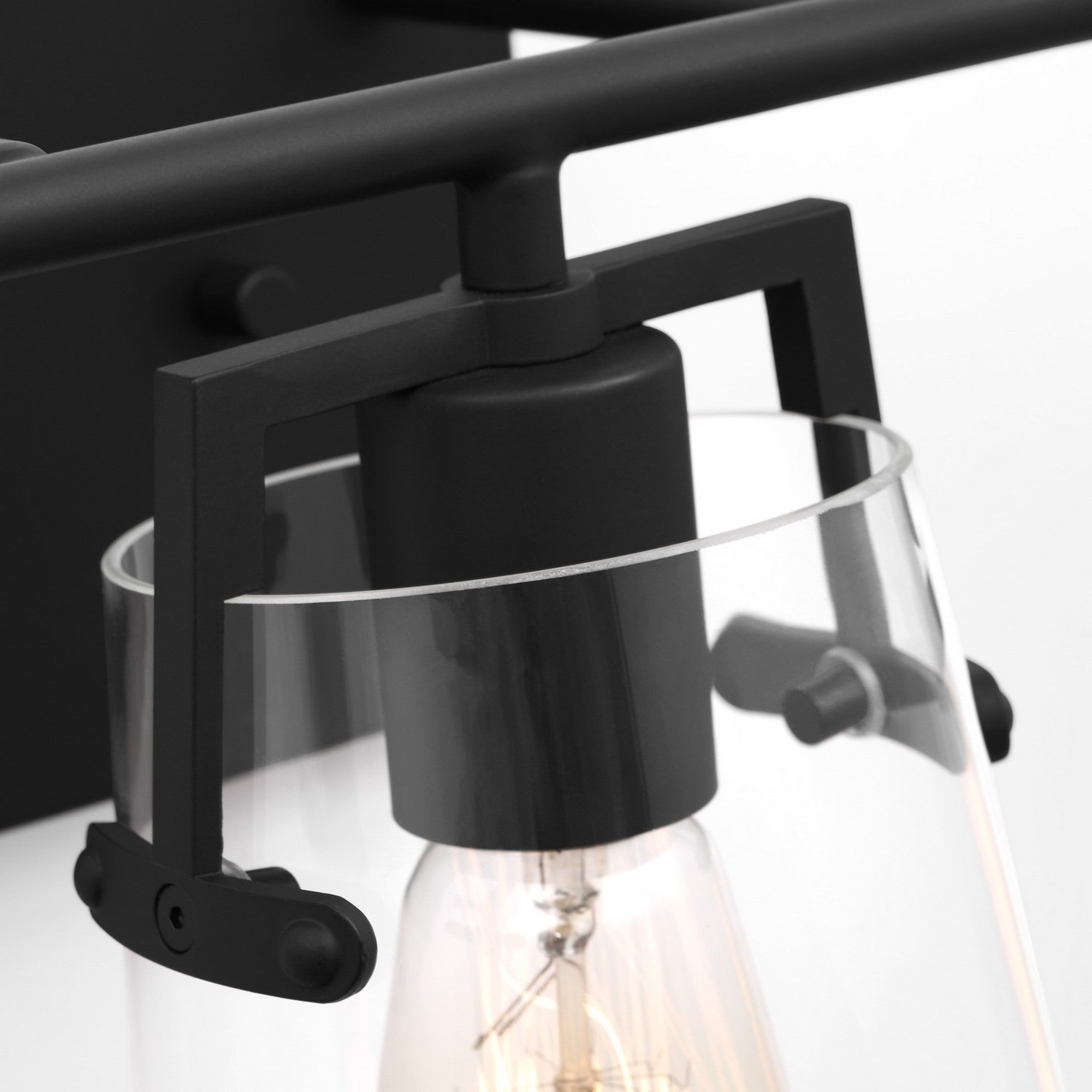 Crofton 24" 3-Light Bathroom Vanity, Midnight Black Finish with Clear Glass - Bees Lighting