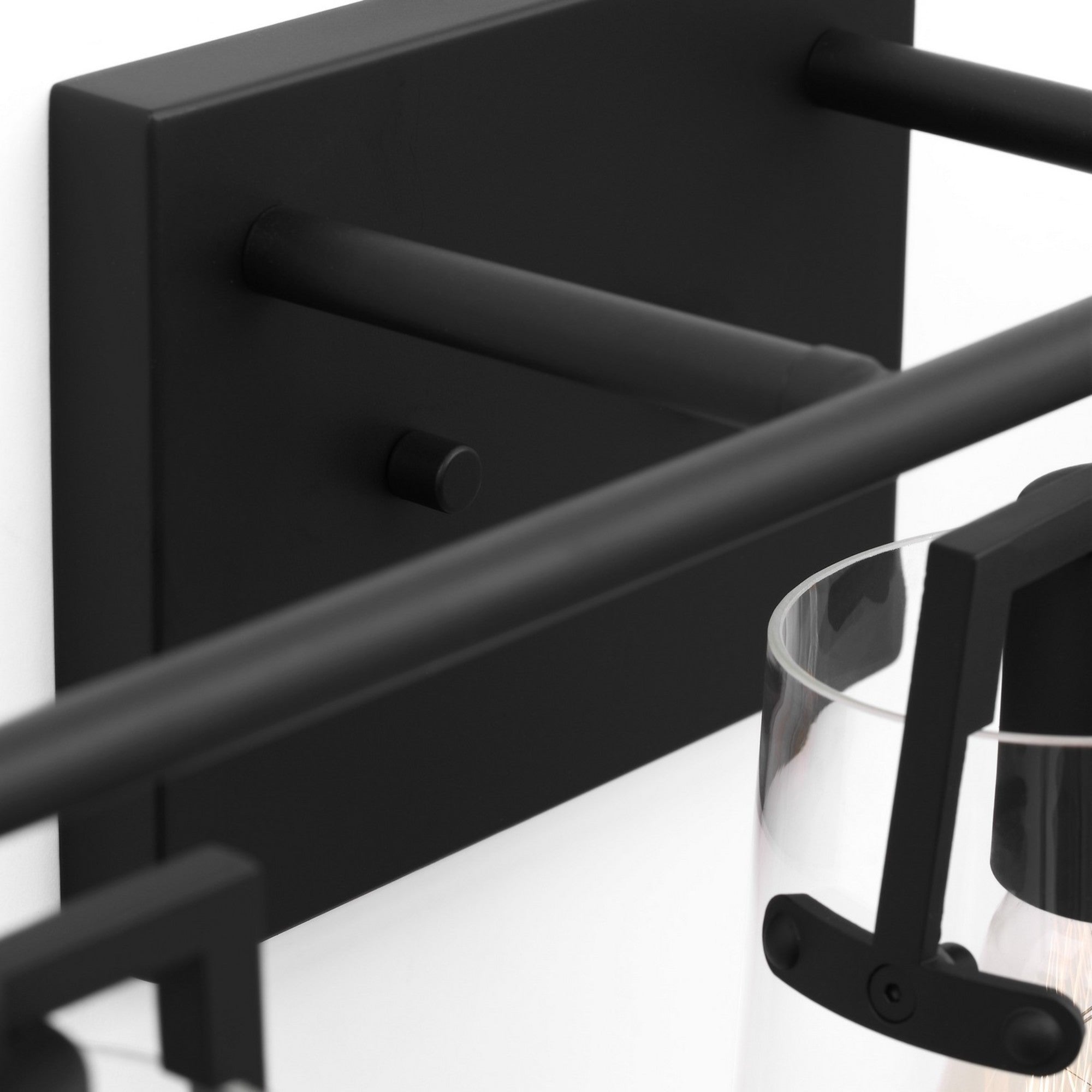 Crofton 24" 3-Light Bathroom Vanity, Midnight Black Finish with Clear Glass - Bees Lighting