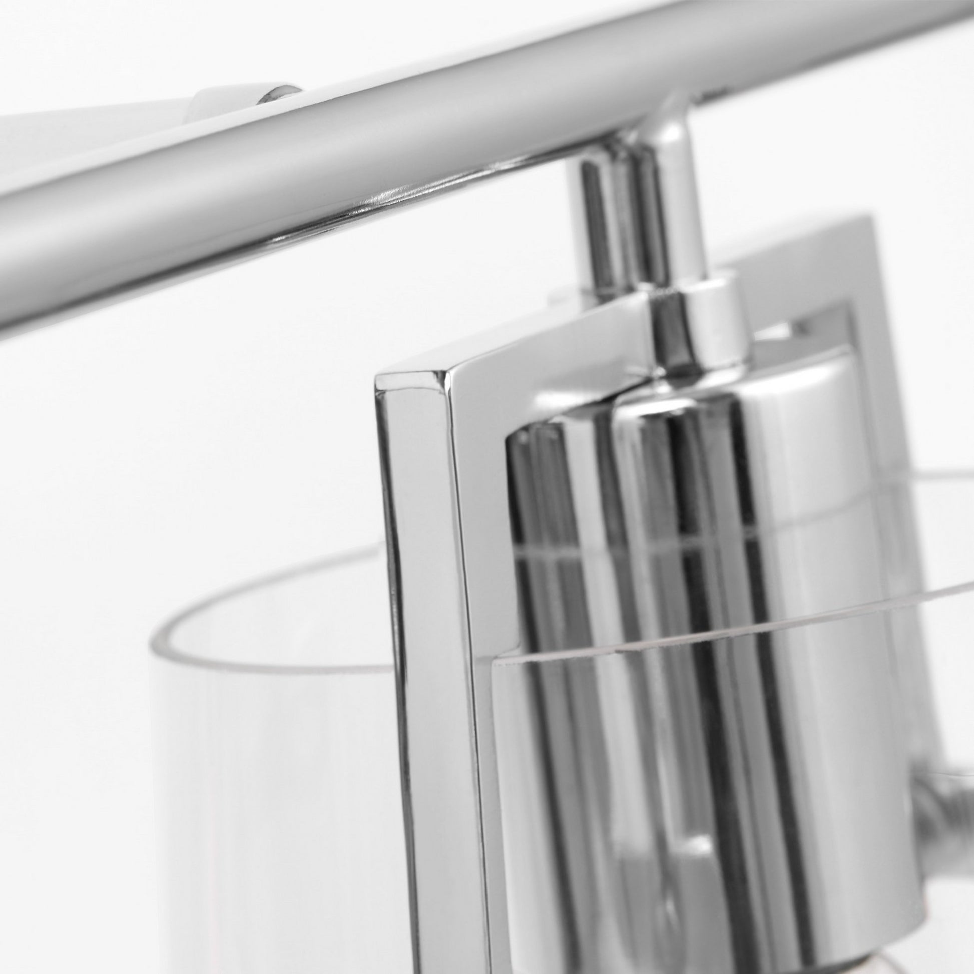 Crofton 33" 4-Light Bathroom Vanity, Chrome Finish with Clear Glass - Bees Lighting