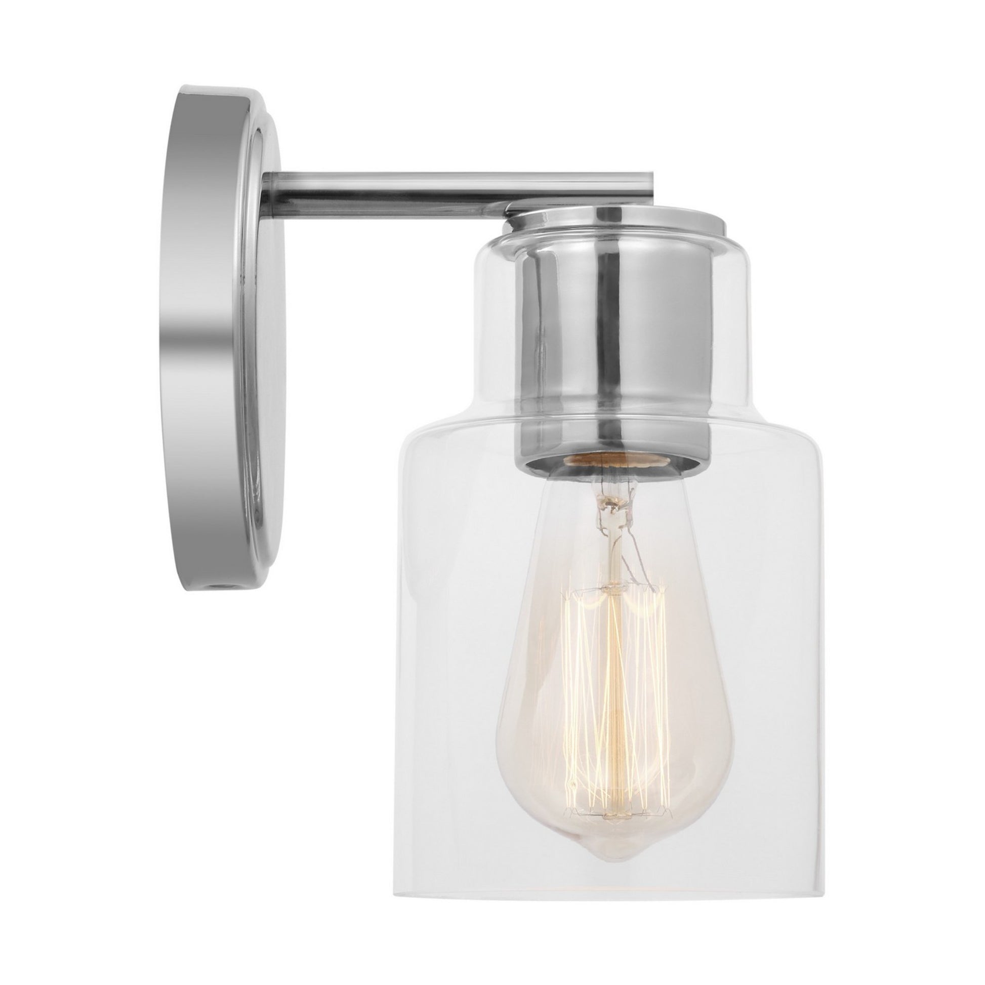 Sayward 8" Small Bath Sconce, Chrome Finish - Bees Lighting