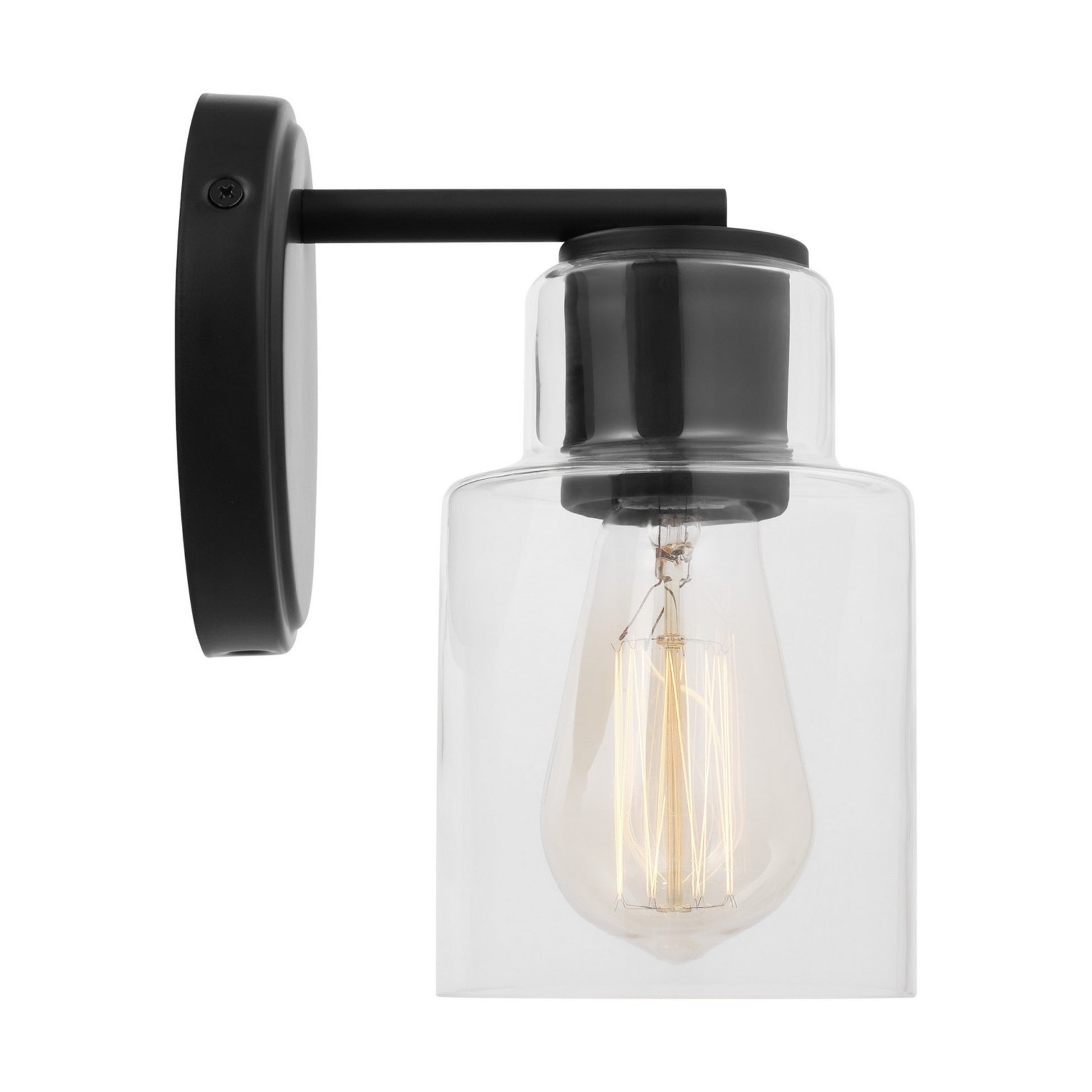 Sayward 8" Small Bath Sconce, Midnight Black Finish - Bees Lighting