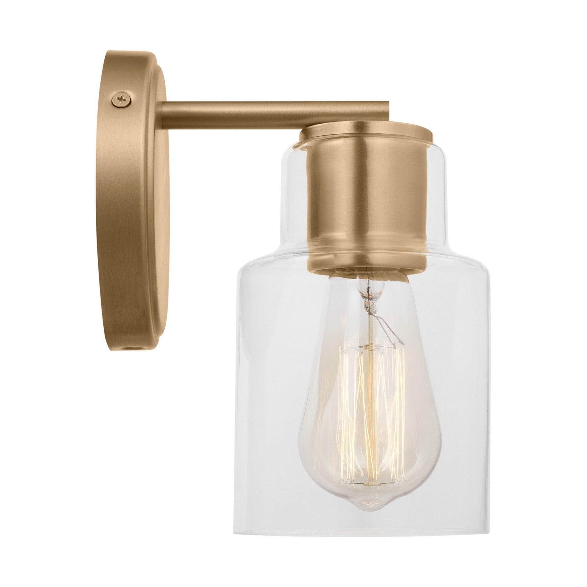 Sayward 8" Small Bath Sconce, Satin Brass Finish - Bees Lighting