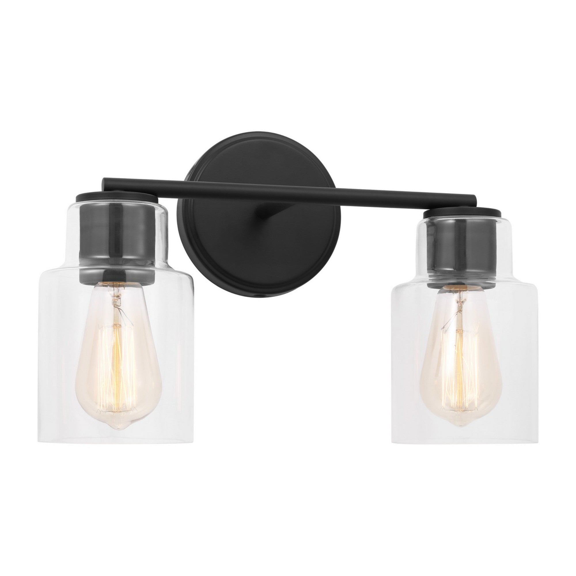 Sayward 14" 2-Light Bathroom Vanity, Midnight Black Finish - Bees Lighting
