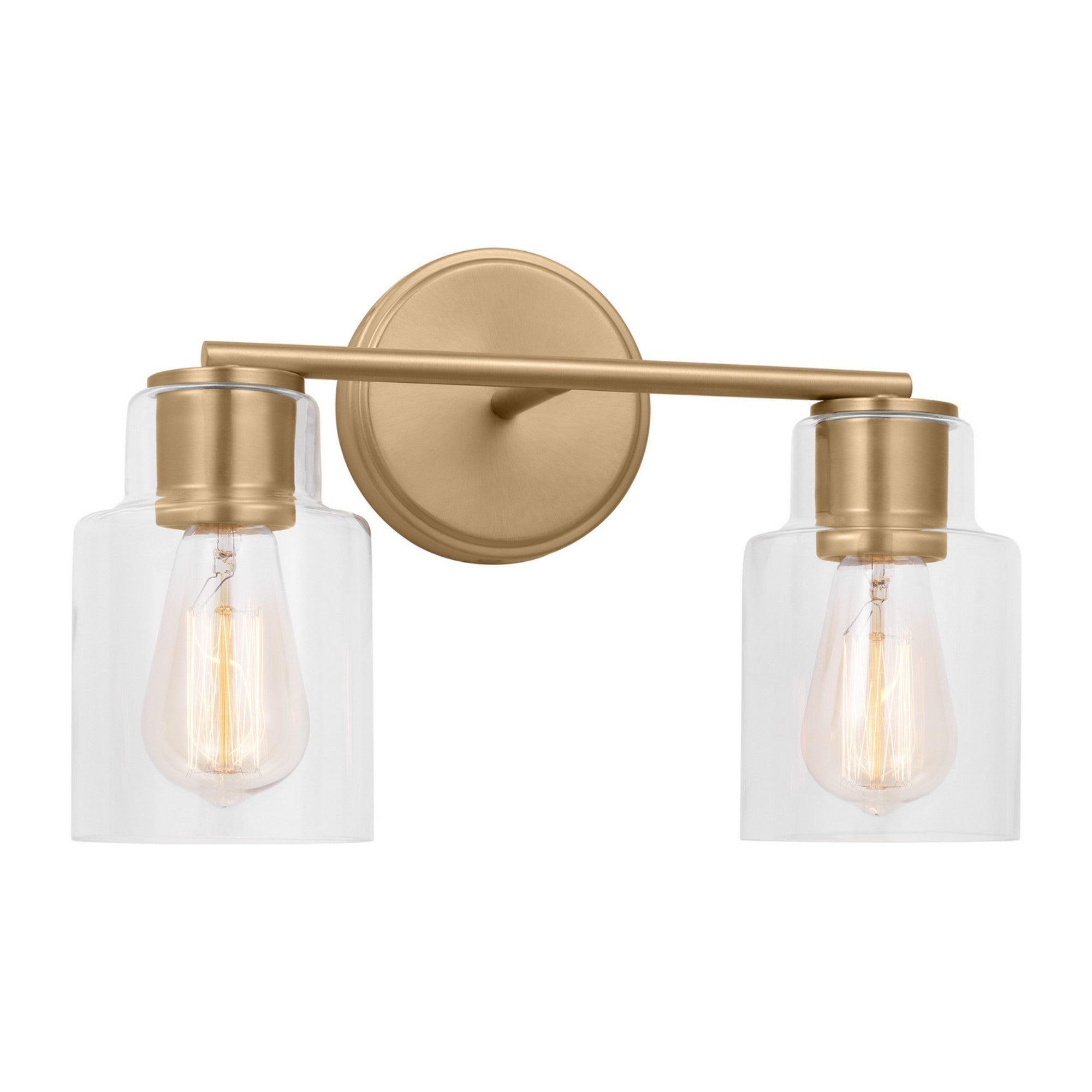 Sayward 14" 2-Light Bathroom Vanity, Satin Brass Finish - Bees Lighting