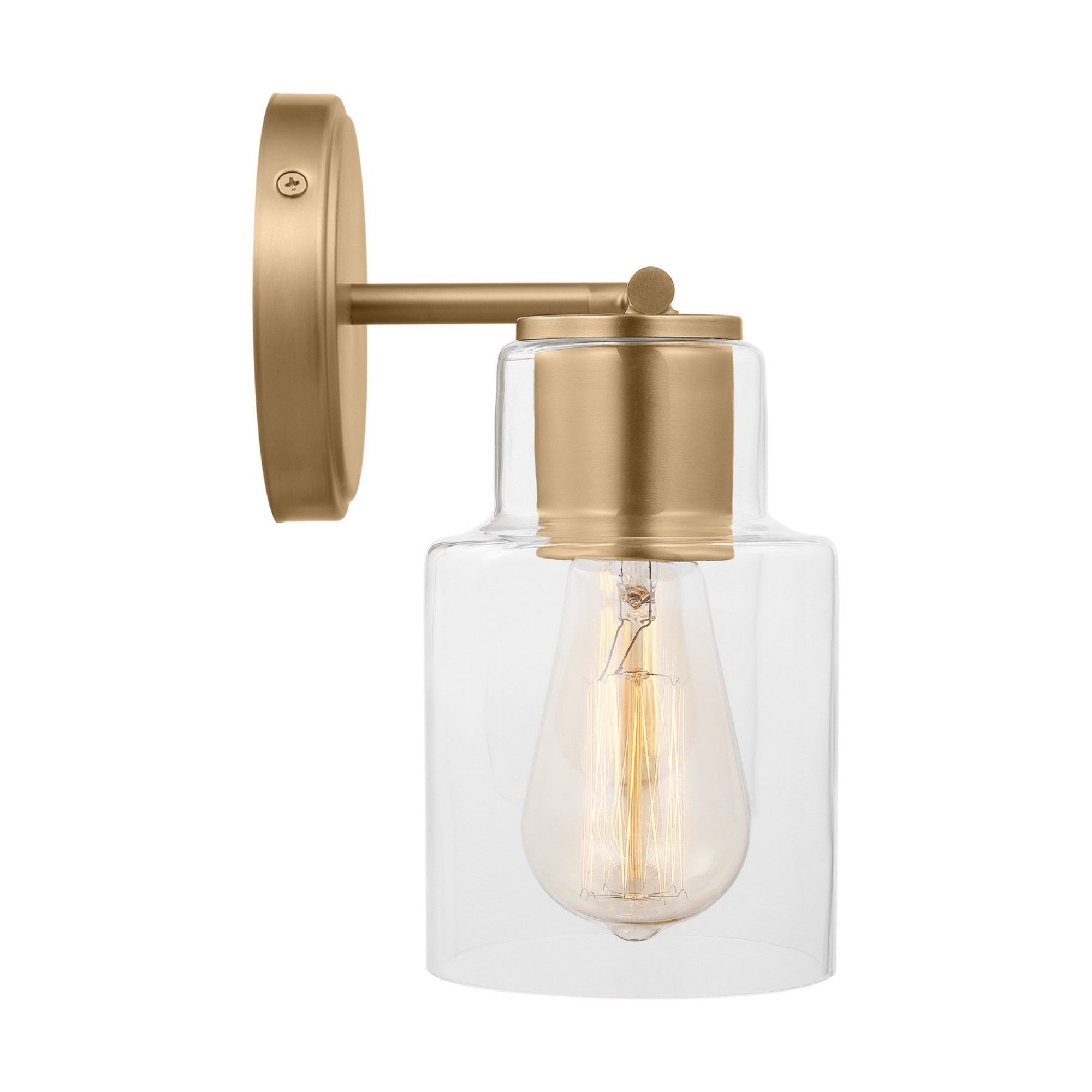 Sayward 14" 2-Light Bathroom Vanity, Satin Brass Finish - Bees Lighting