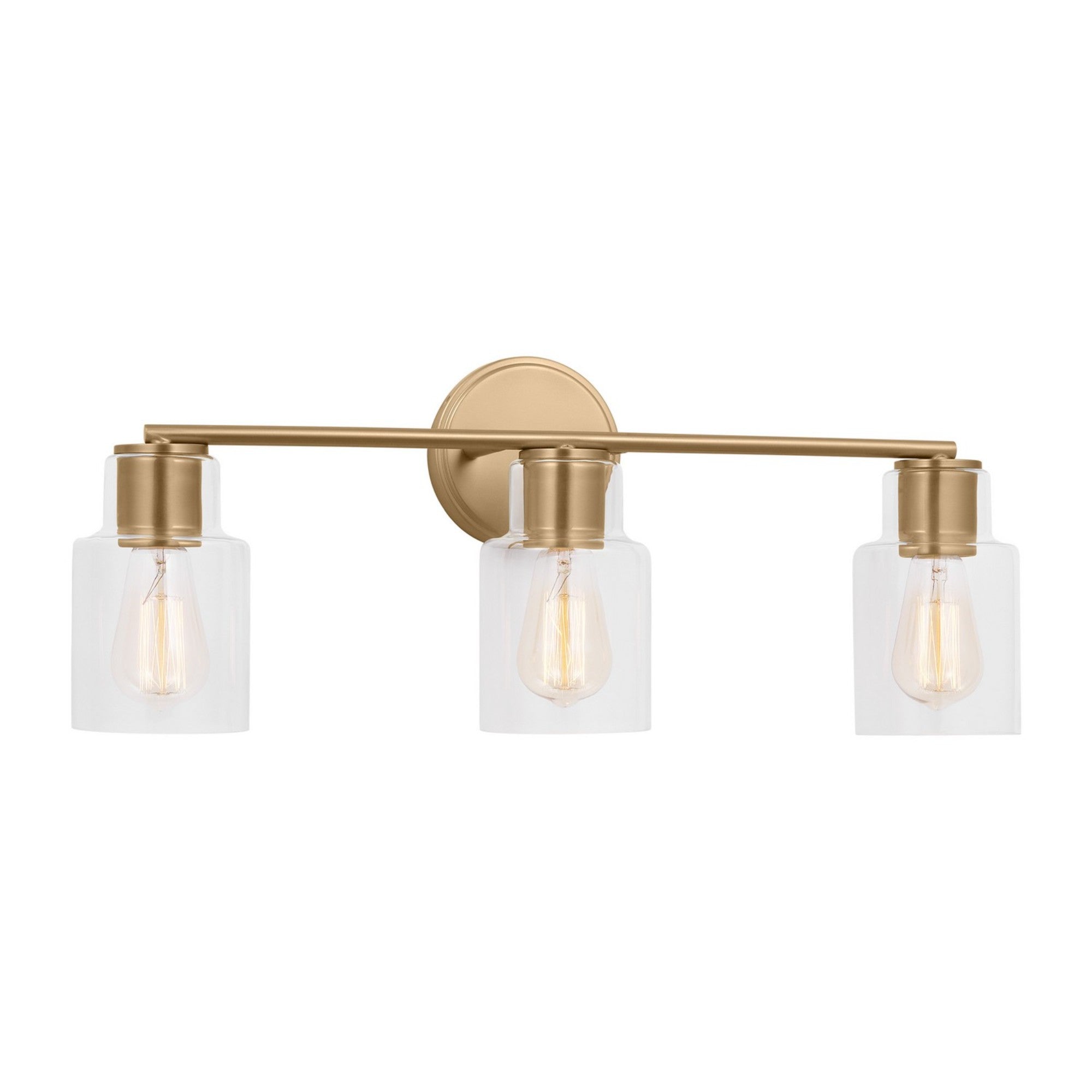 Sayward 24" 3-Light Bathroom Vanity, Satin Brass Finish - Bees Lighting