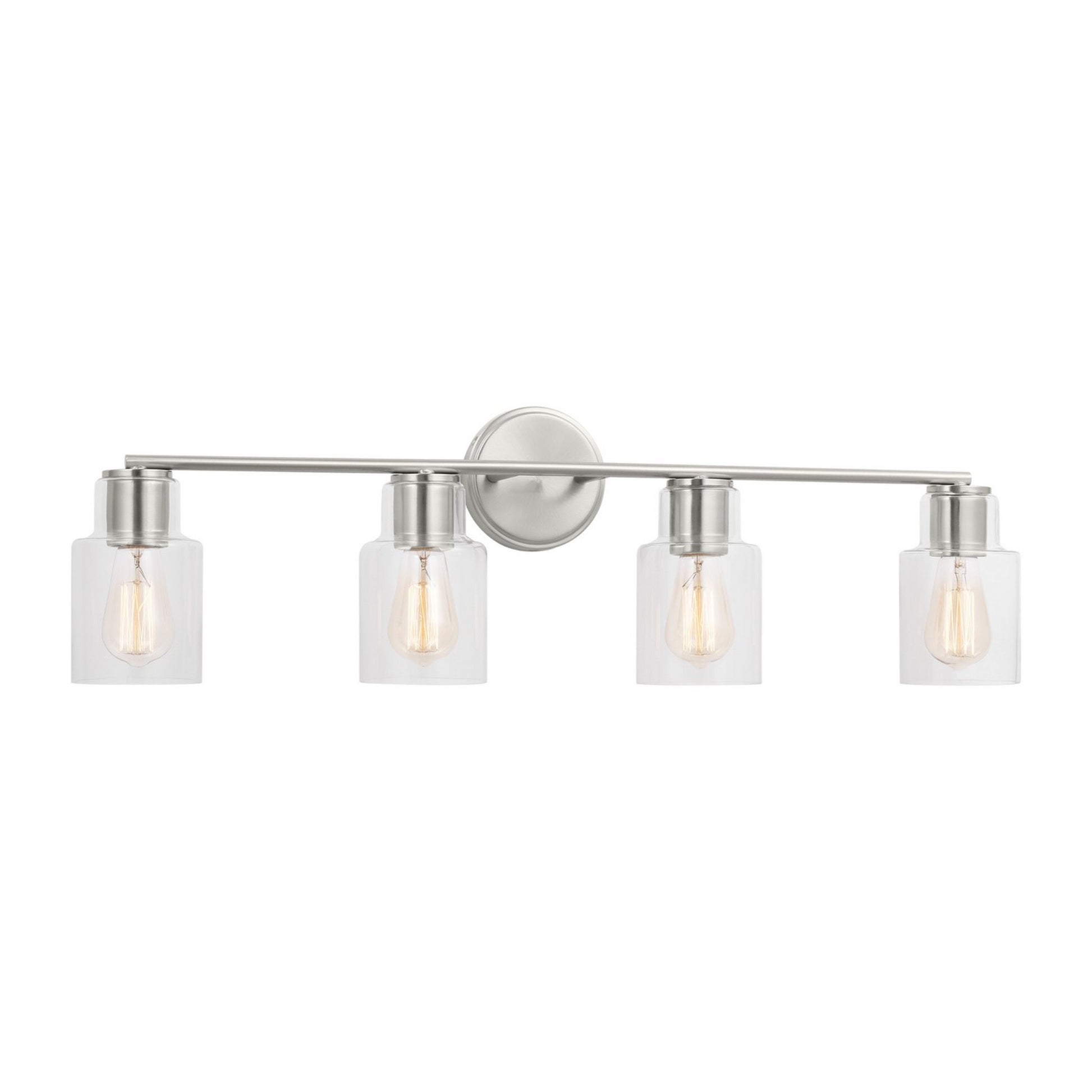Sayward 32" 4-Light Bathroom Vanity, Brushed Steel Finish - Bees Lighting