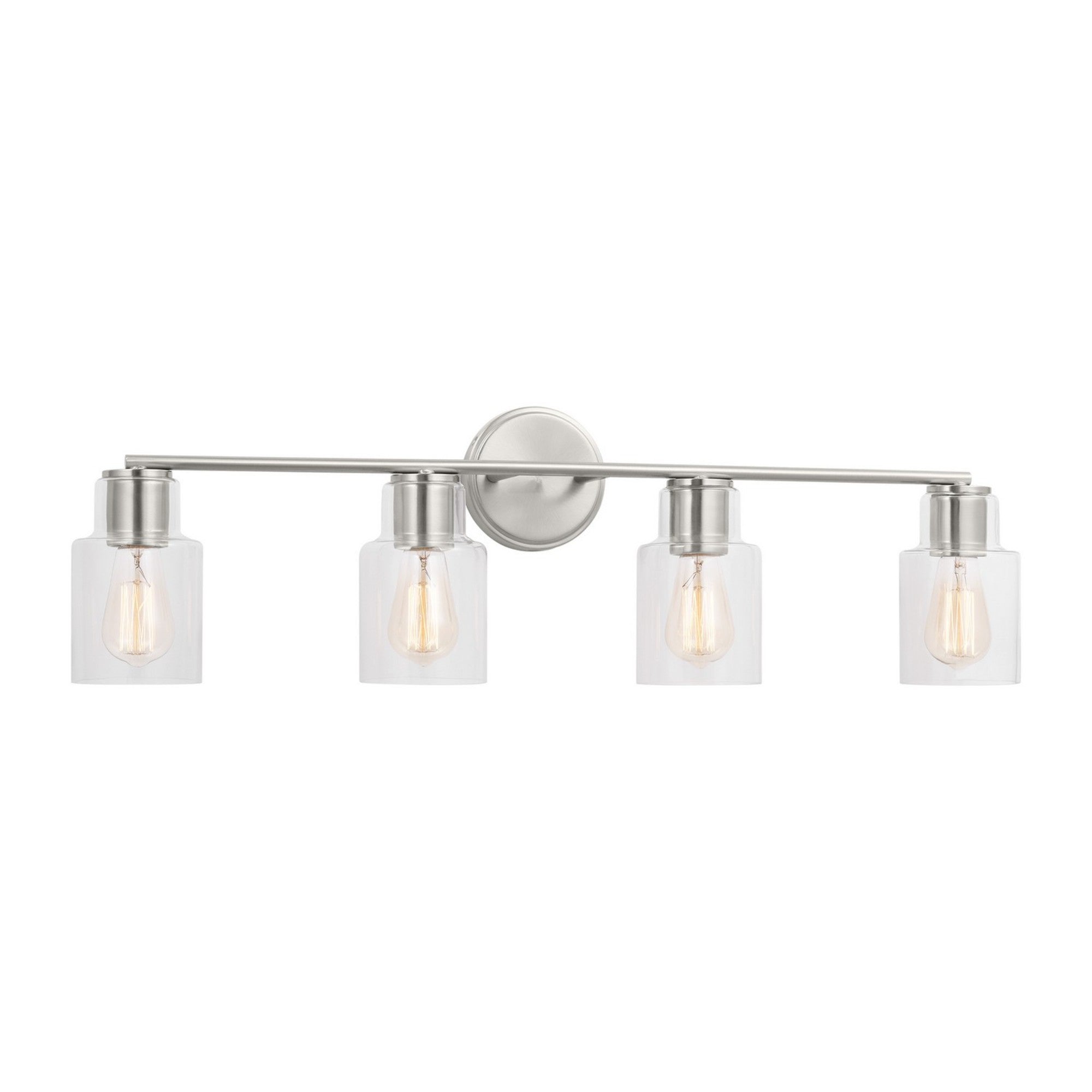 Sayward 32" 4-Light Bathroom Vanity, Brushed Steel Finish - Bees Lighting