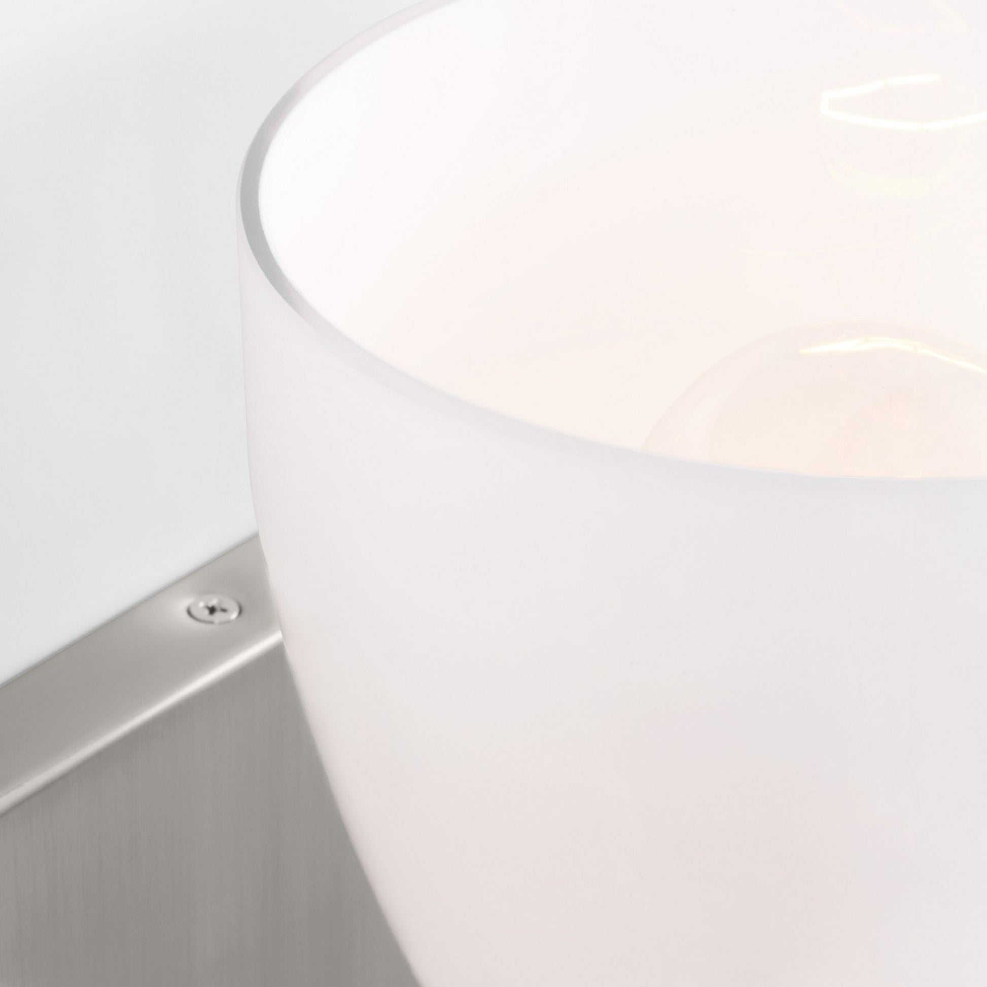 Toffino 9" Bath Sconce, Brushed Steel Finish with Milk Glass - Bees Lighting