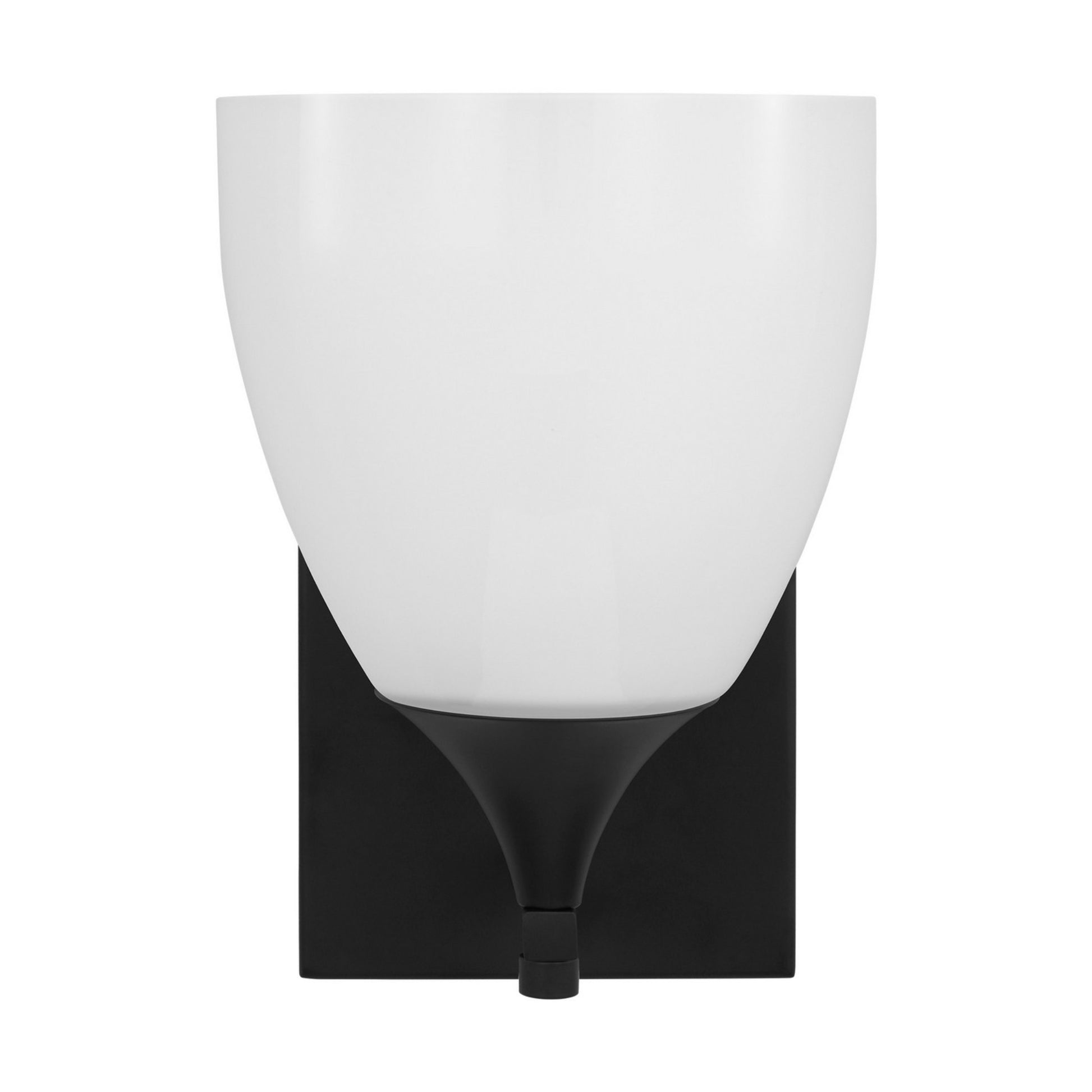 Toffino 9" Bath Sconce, Midnight Black Finish with Milk Glass - Bees Lighting