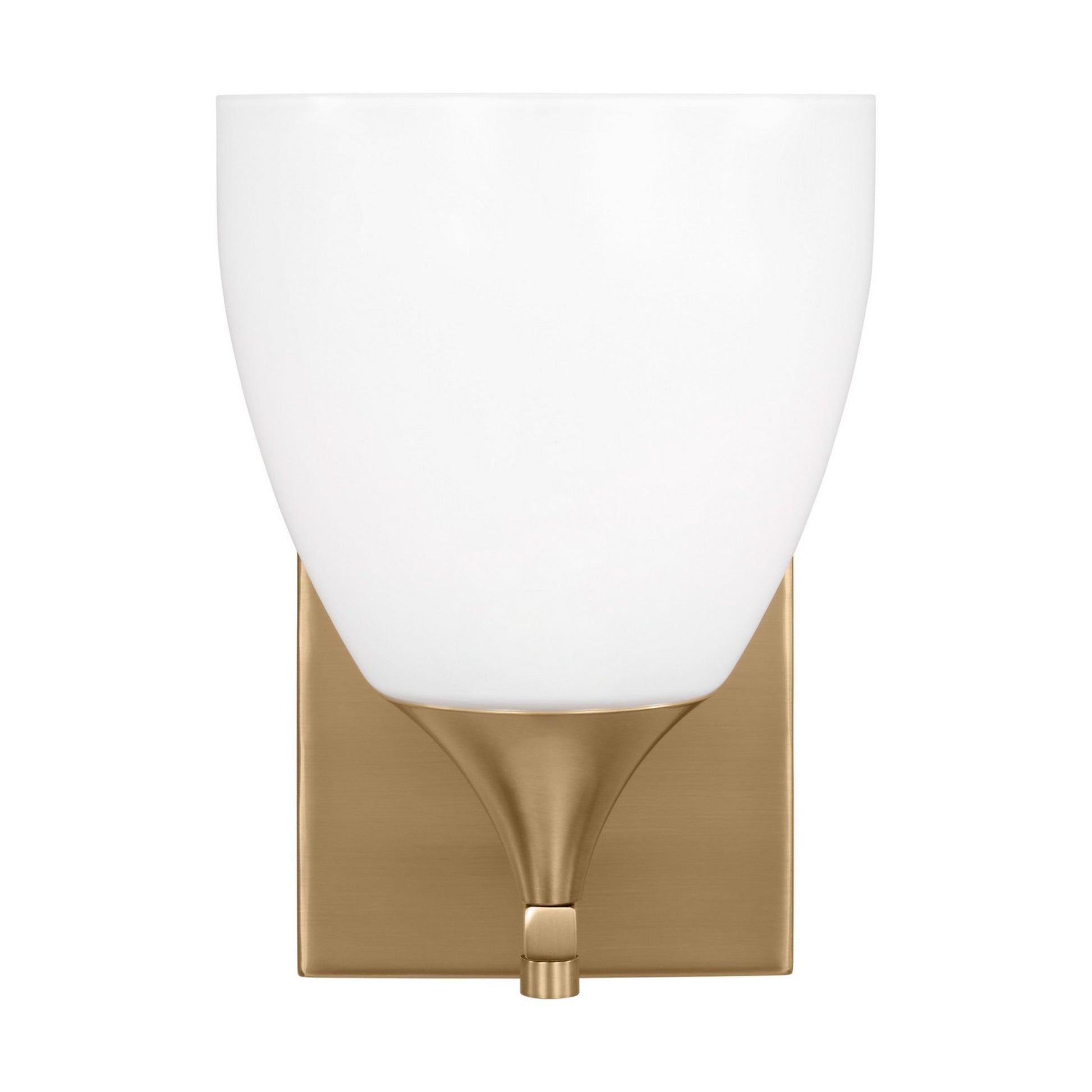 Toffino 9" Bath Sconce, Satin Brass Finish with Milk Glass - Bees Lighting