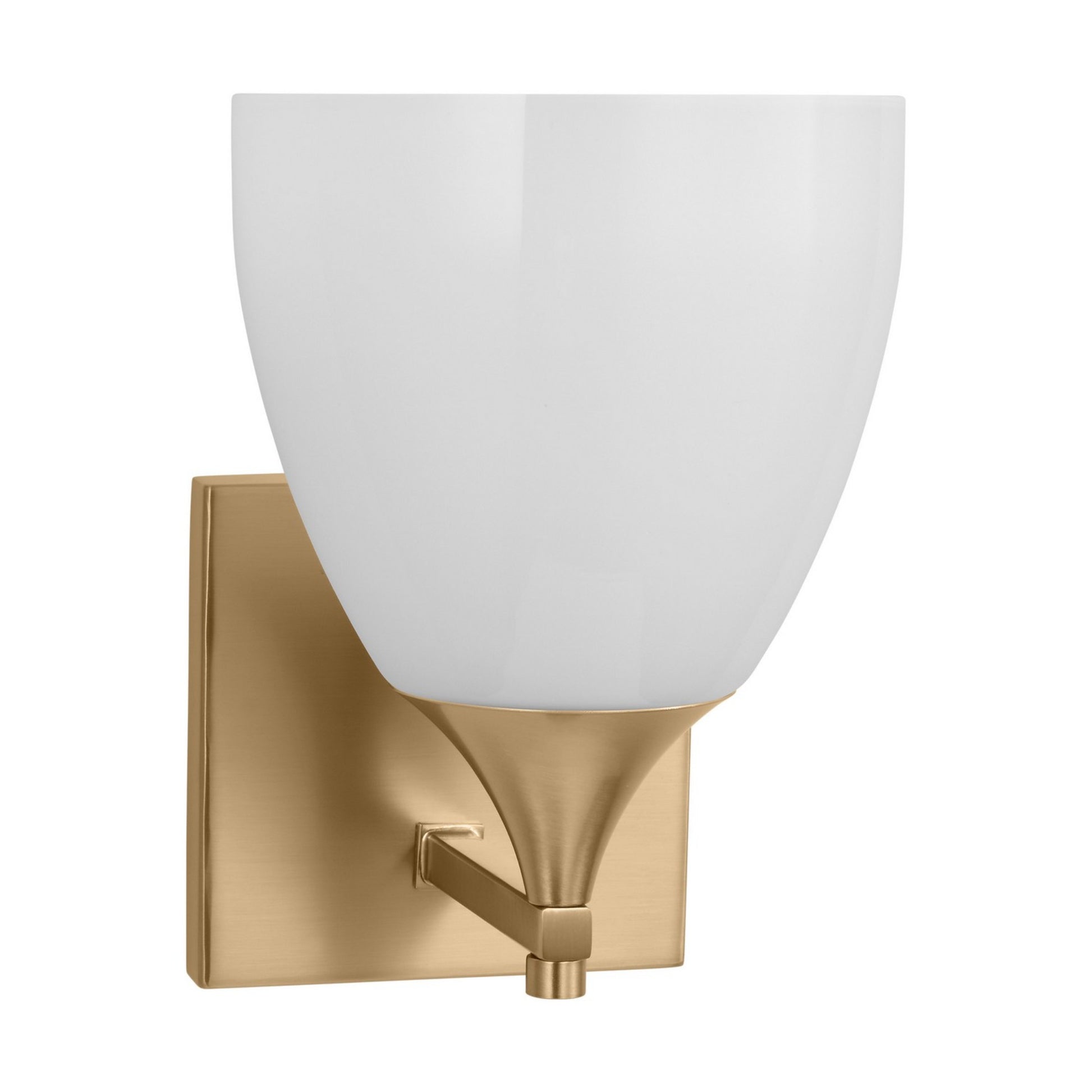 Toffino 9" Bath Sconce, Satin Brass Finish with Milk Glass - Bees Lighting