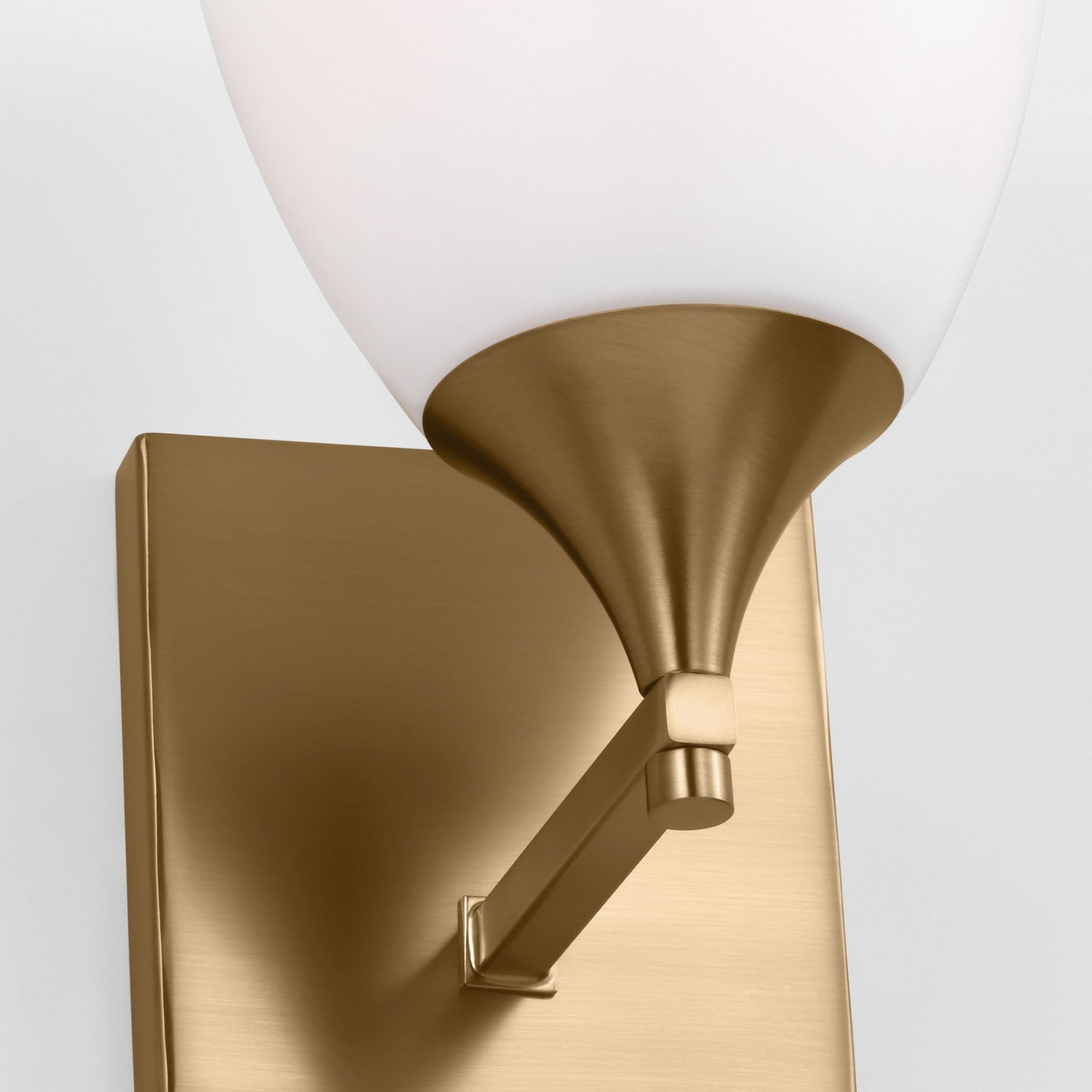 Toffino 9" Bath Sconce, Satin Brass Finish with Milk Glass - Bees Lighting