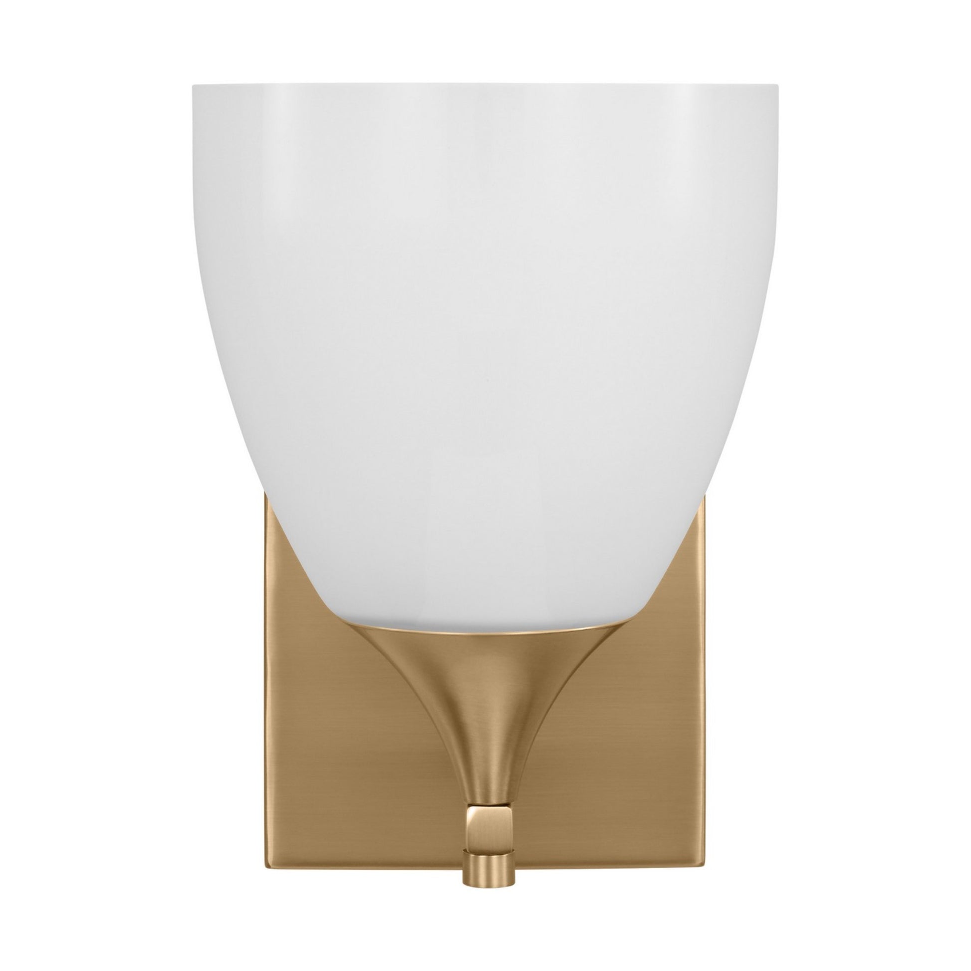 Toffino 9" Bath Sconce, Satin Brass Finish with Milk Glass - Bees Lighting