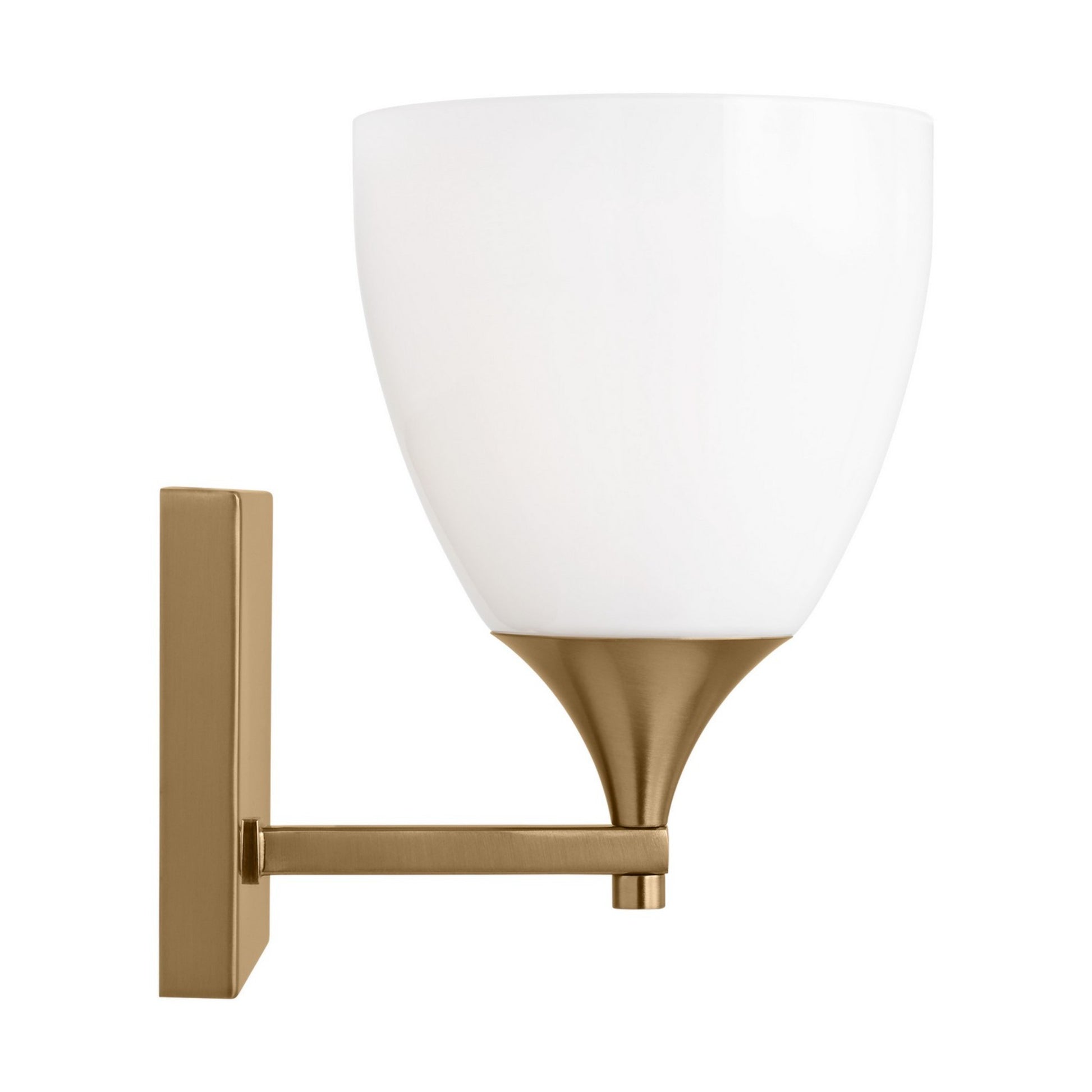 Toffino 9" Bath Sconce, Satin Brass Finish with Milk Glass - Bees Lighting