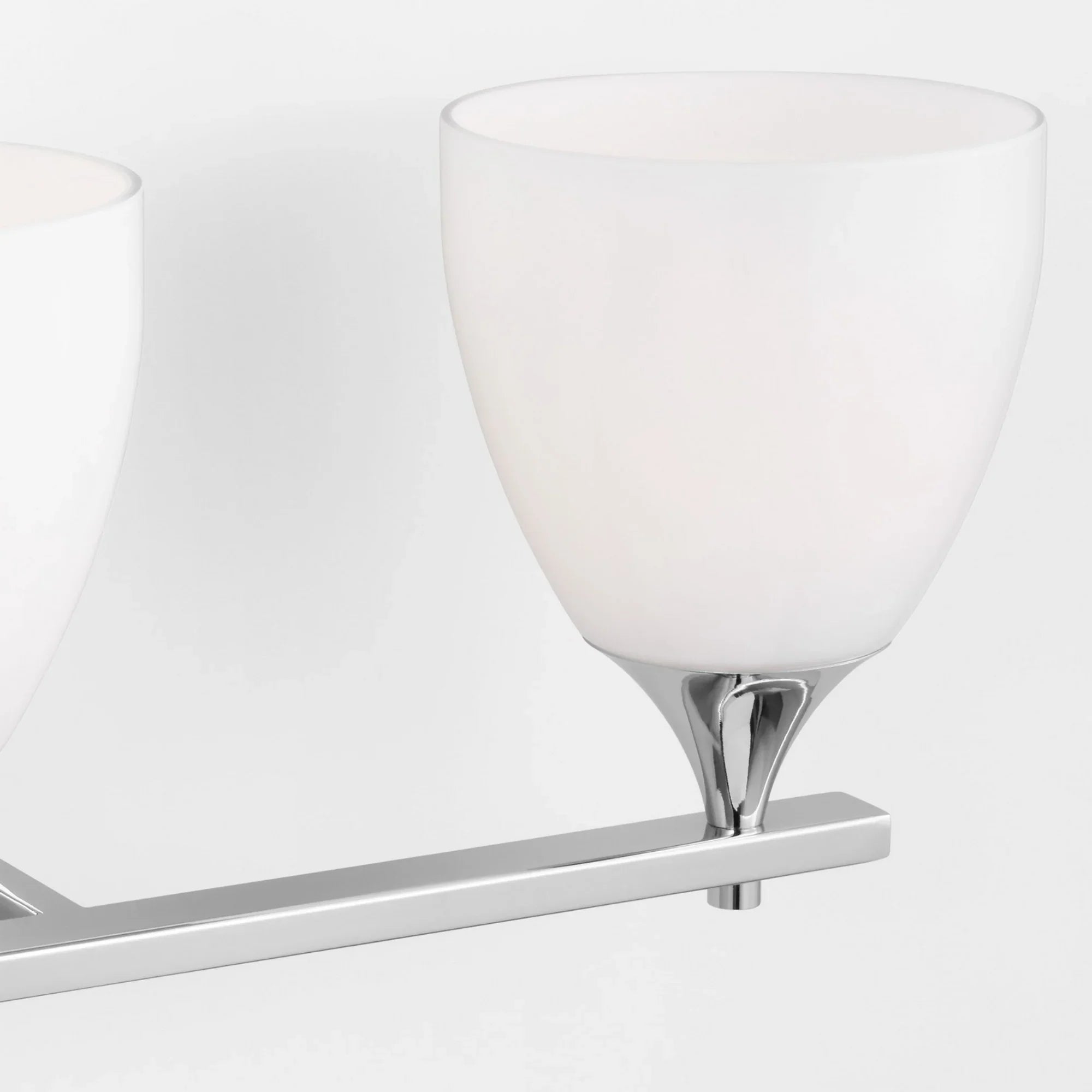 Toffino 26" 3-Light Bathroom Vanity, Chrome Finish with Milk Glass - Bees Lighting