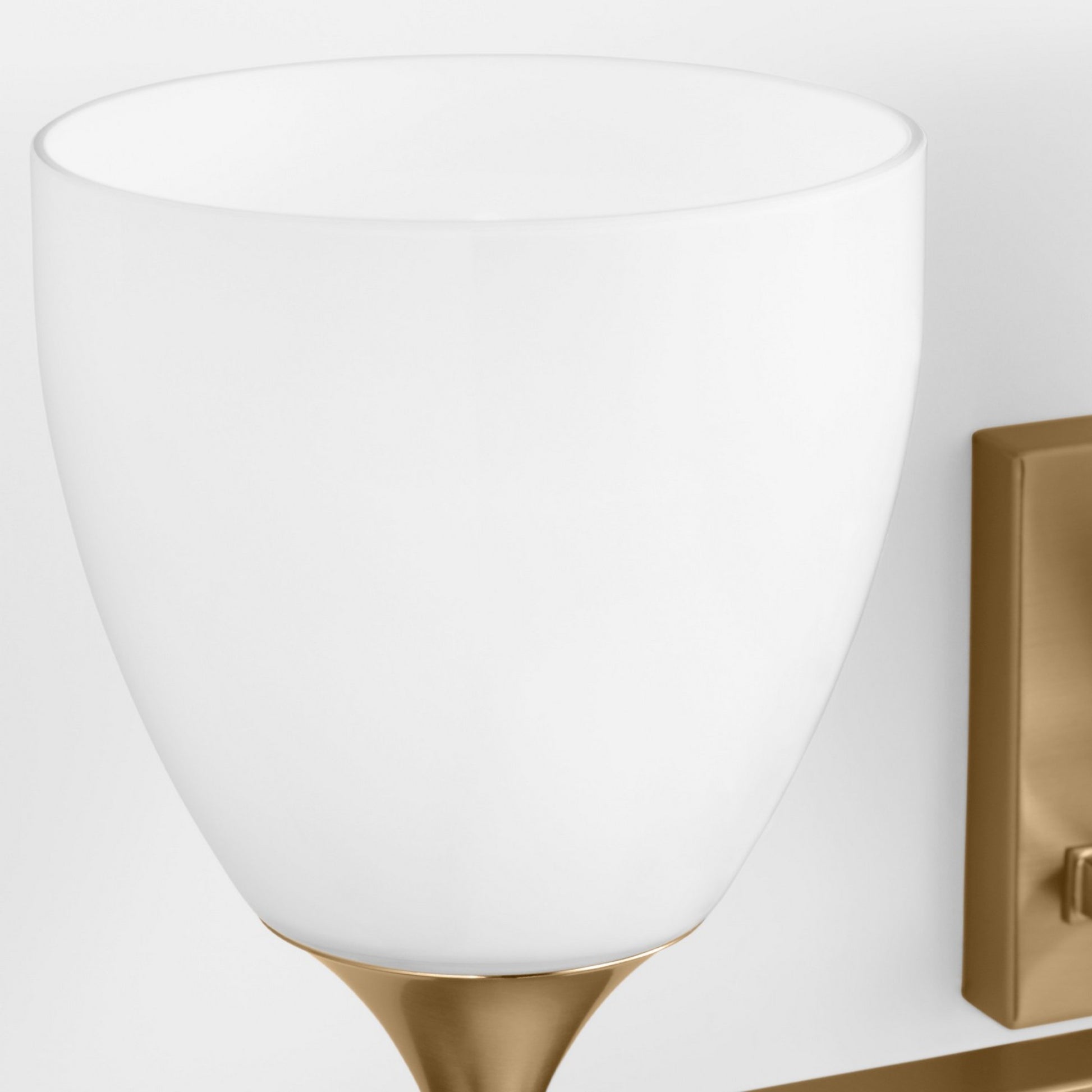 Toffino 26" 3-Light Bathroom Vanity, Satin Brass Finish with Milk Glass - Bees Lighting