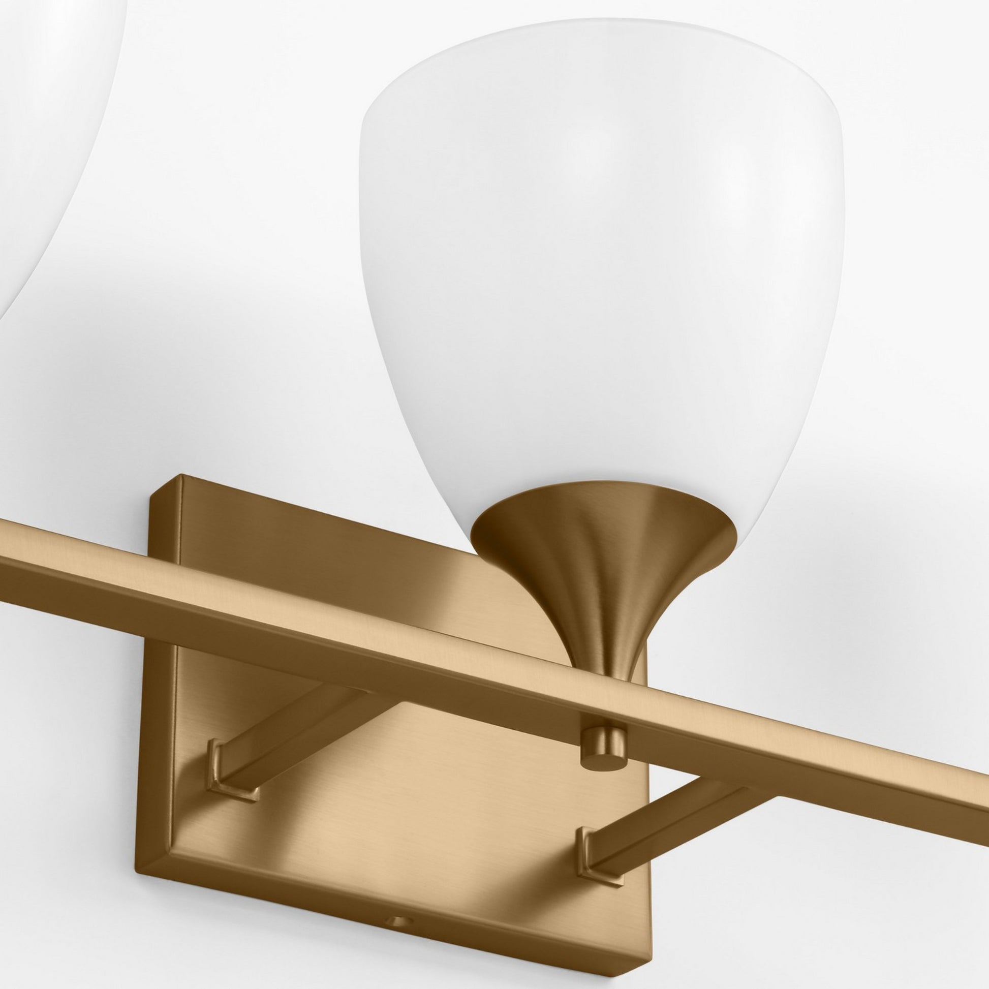 Toffino 26" 3-Light Bathroom Vanity, Satin Brass Finish with Milk Glass - Bees Lighting