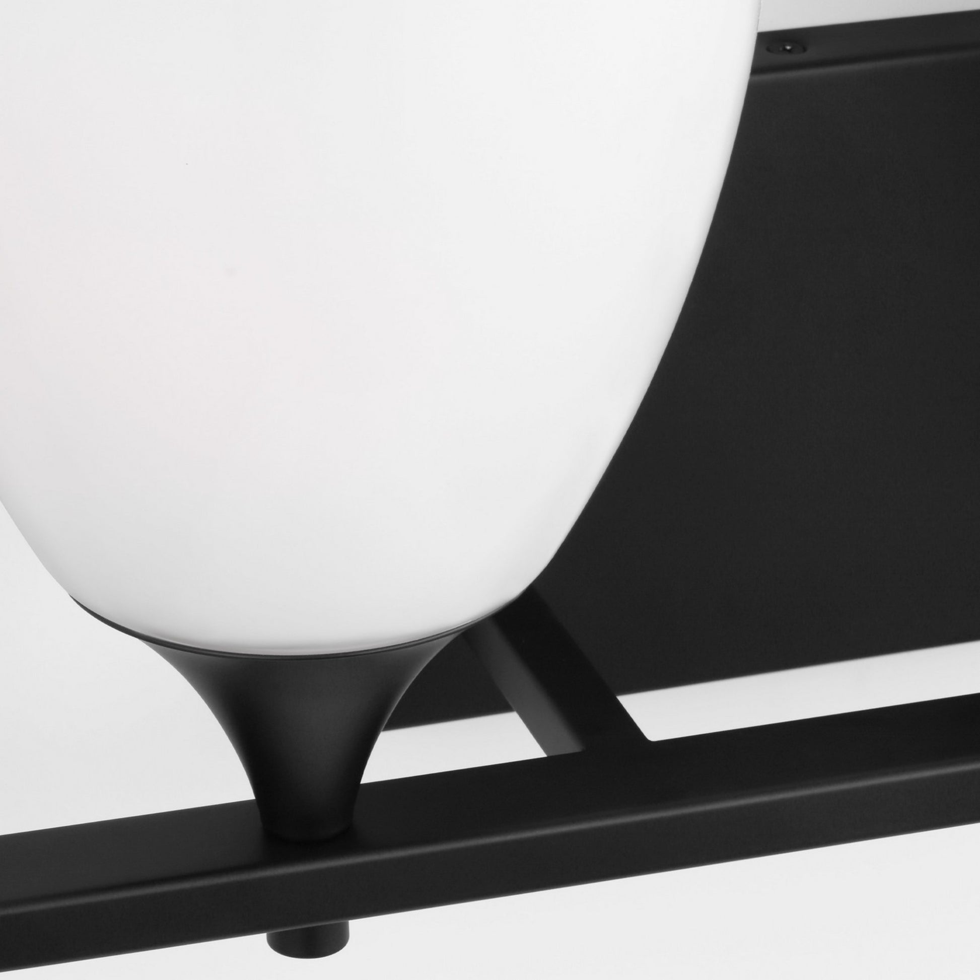 Toffino 36" 4-Light Bathroom Vanity, Midnight Black Finish with Milk Glass - Bees Lighting