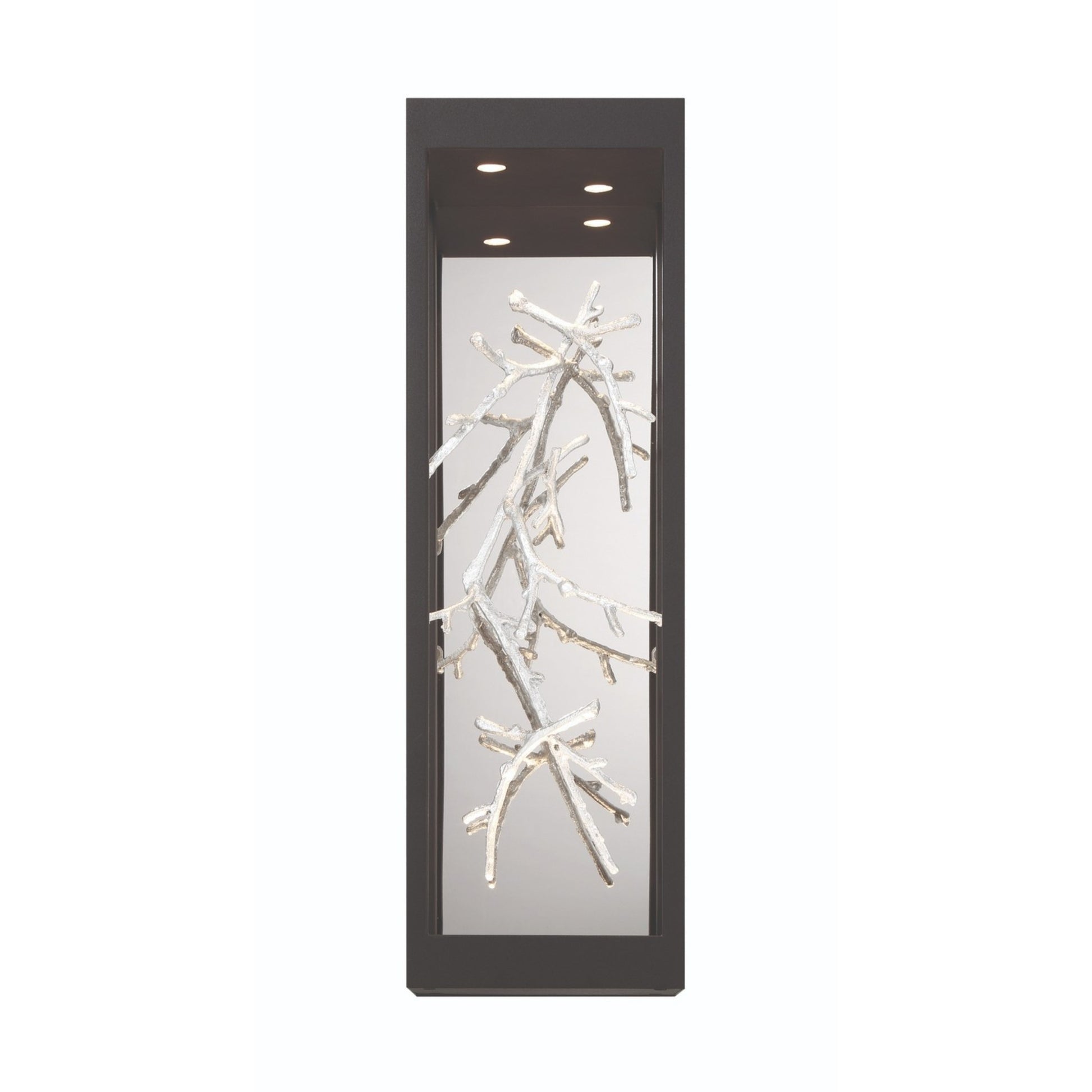 Aerie 20" LED Outdoor Wall Sconce, Silver & Black Finish - Bees Lighting