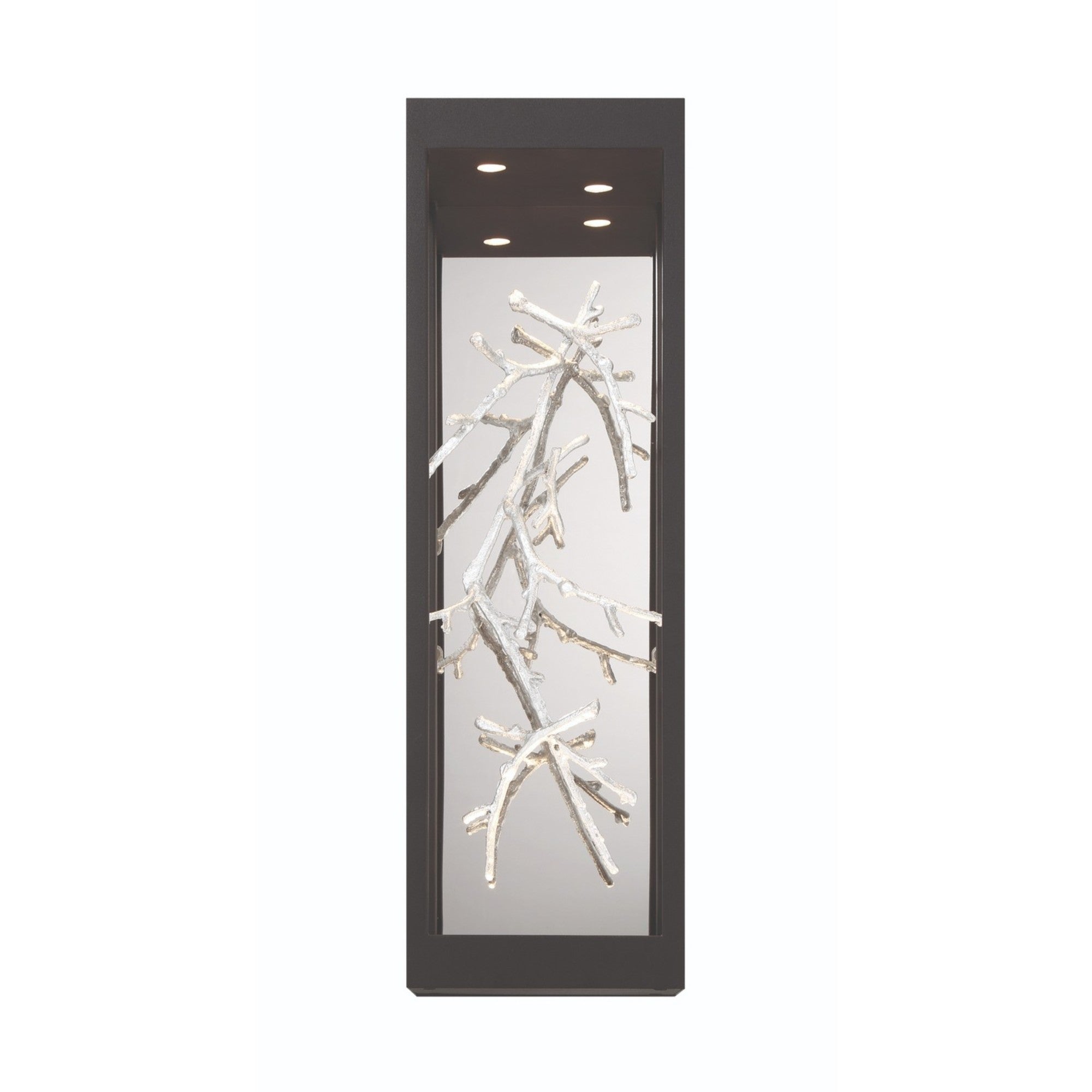 Aerie 20" LED Outdoor Wall Sconce, Silver & Black Finish - Bees Lighting