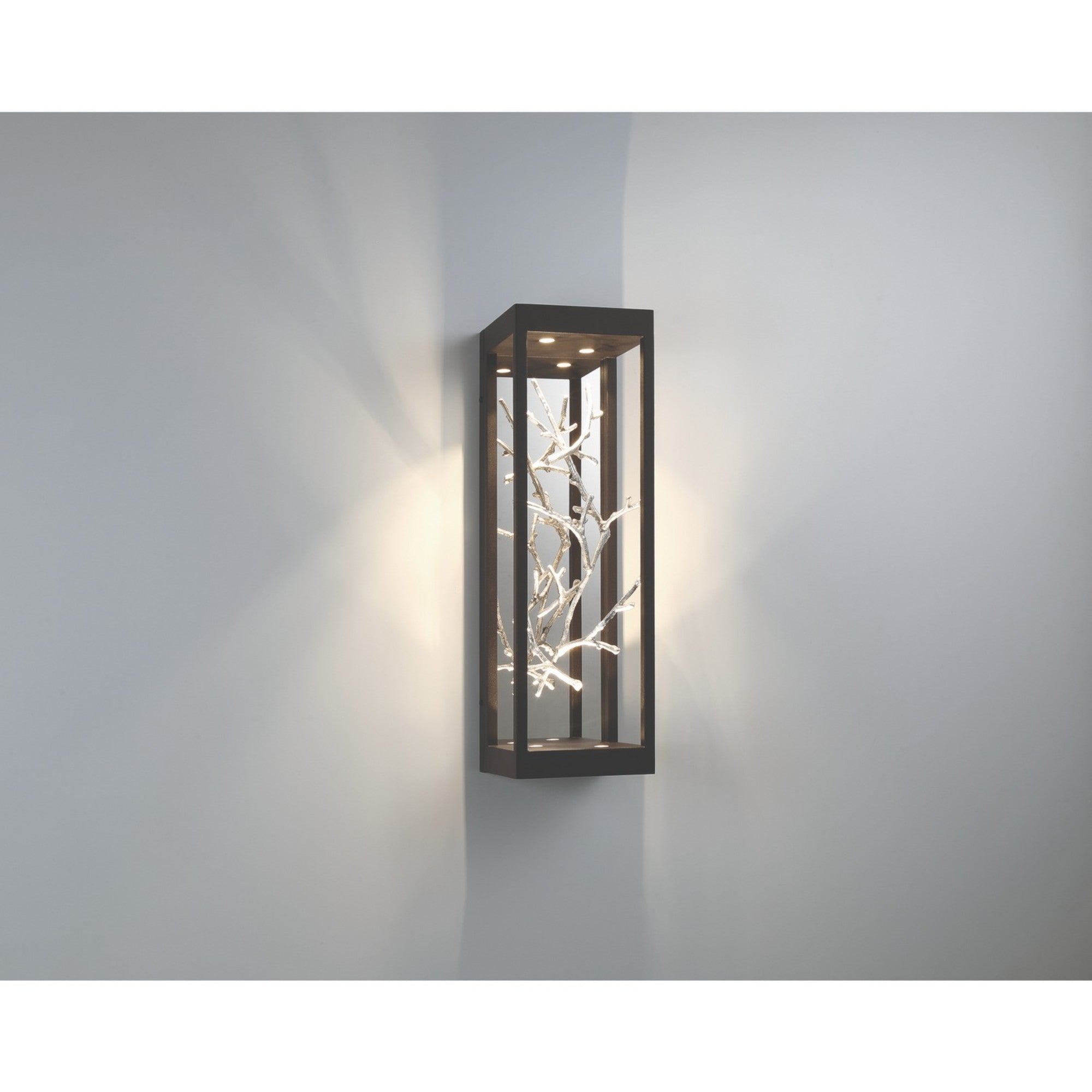 Aerie 20" LED Outdoor Wall Sconce, Silver & Black Finish - Bees Lighting