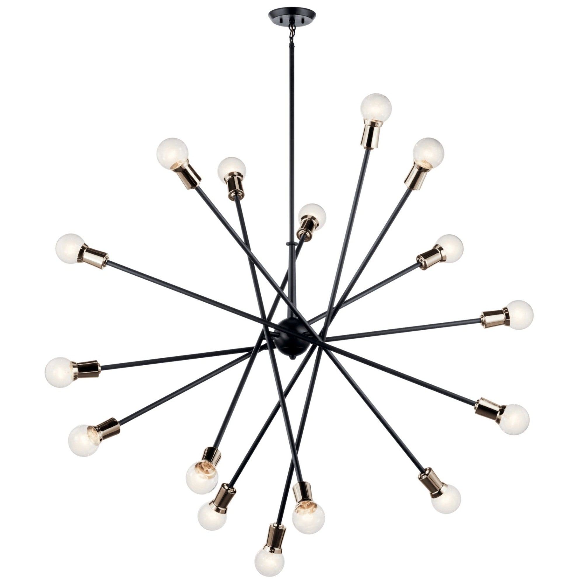Armstrong 63" 16 Light Chandelier, Black Finish - Bees Lighting