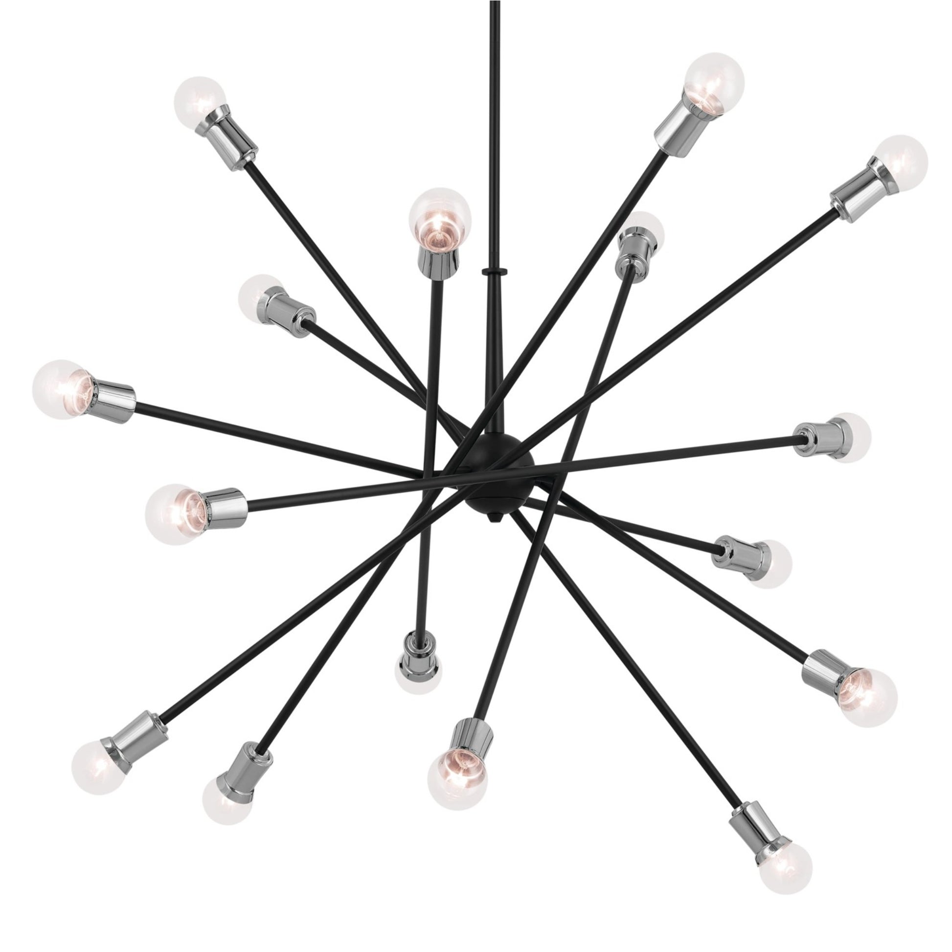 Armstrong 63" 16 Light Chandelier, Black Finish - Bees Lighting