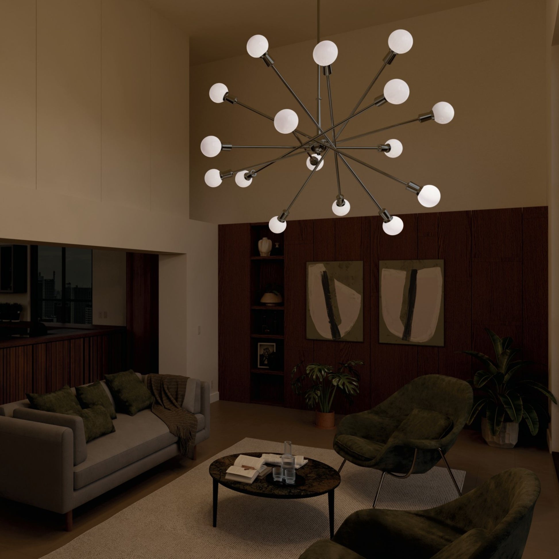 Armstrong 63 in. 16 Lights Chandelier Chrome Finish - Bees Lighting