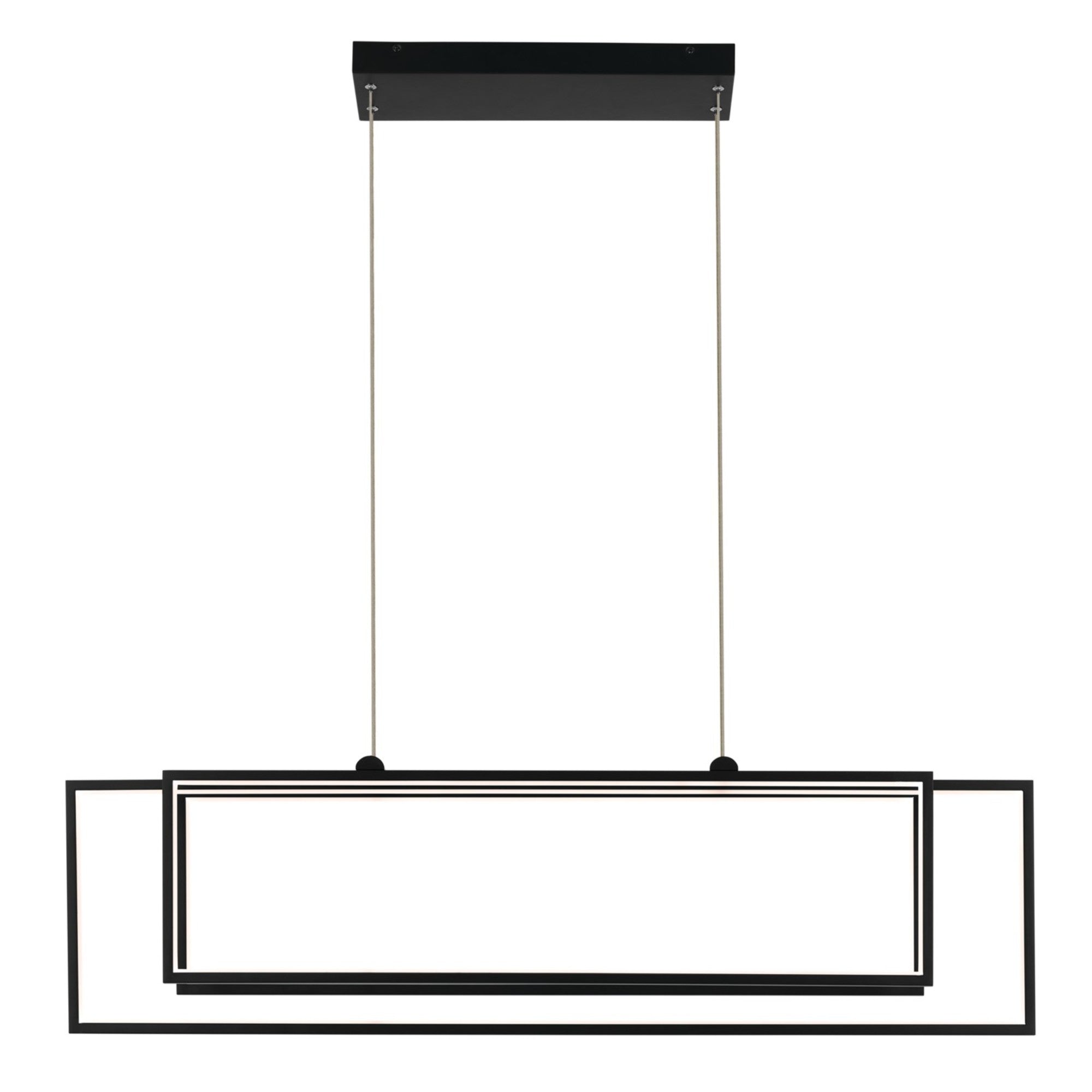 Jestin 46 in. 3 Lights Chandelier Matte Black Finish - Bees Lighting