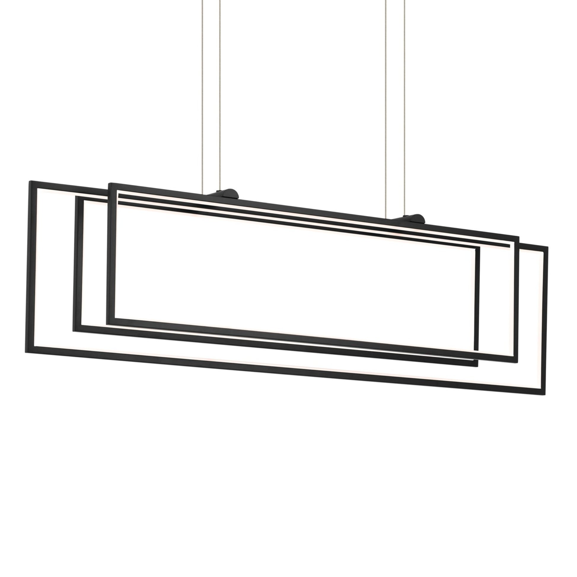 Jestin 46 in. 3 Lights Chandelier Matte Black Finish - Bees Lighting