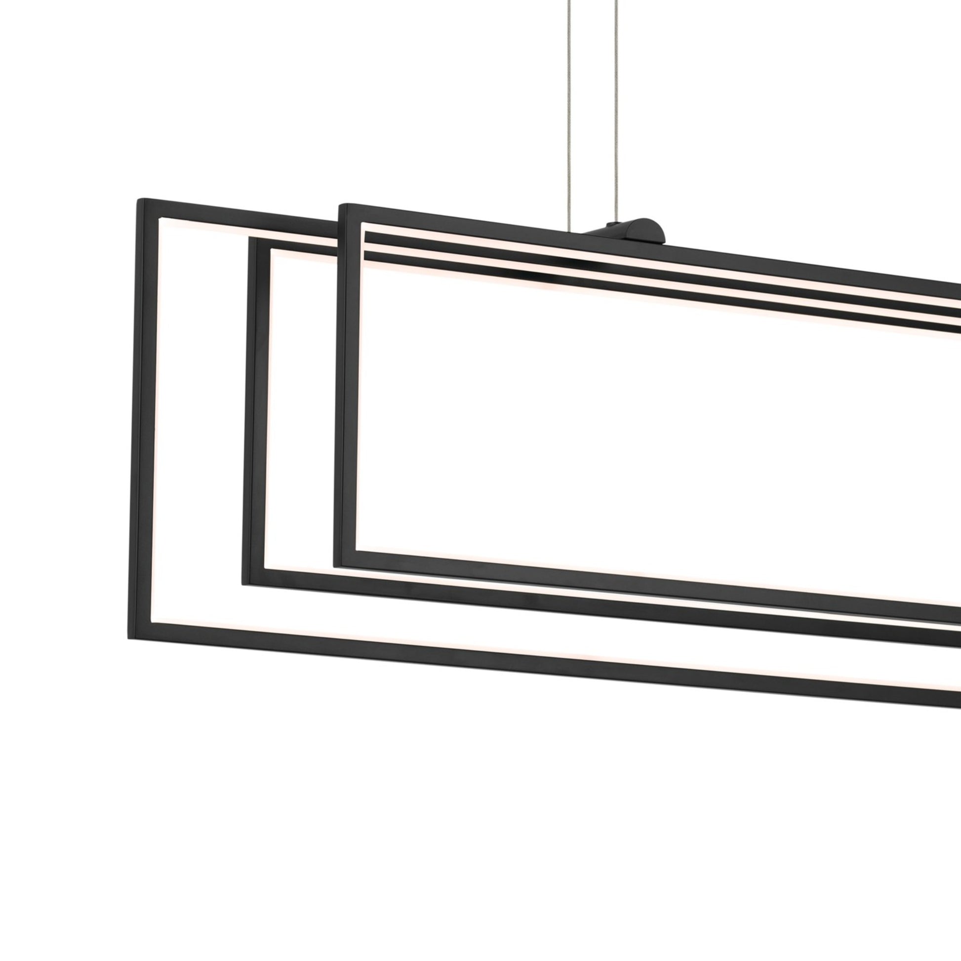 Jestin 46 in. 3 Lights Chandelier Matte Black Finish - Bees Lighting