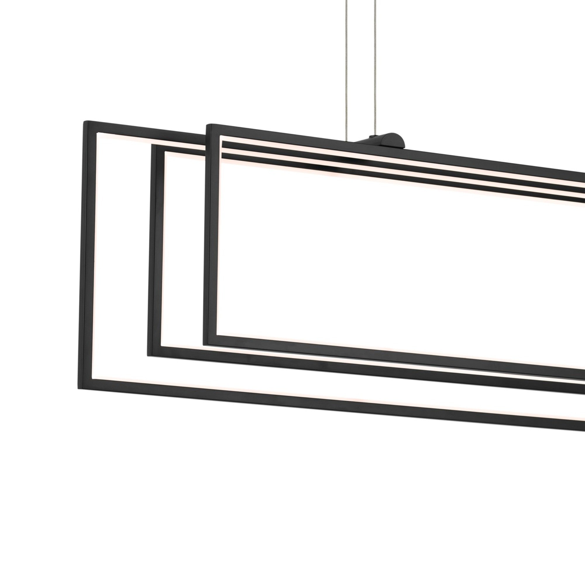 Jestin 46 in. 3 Lights Chandelier Matte Black Finish - Bees Lighting