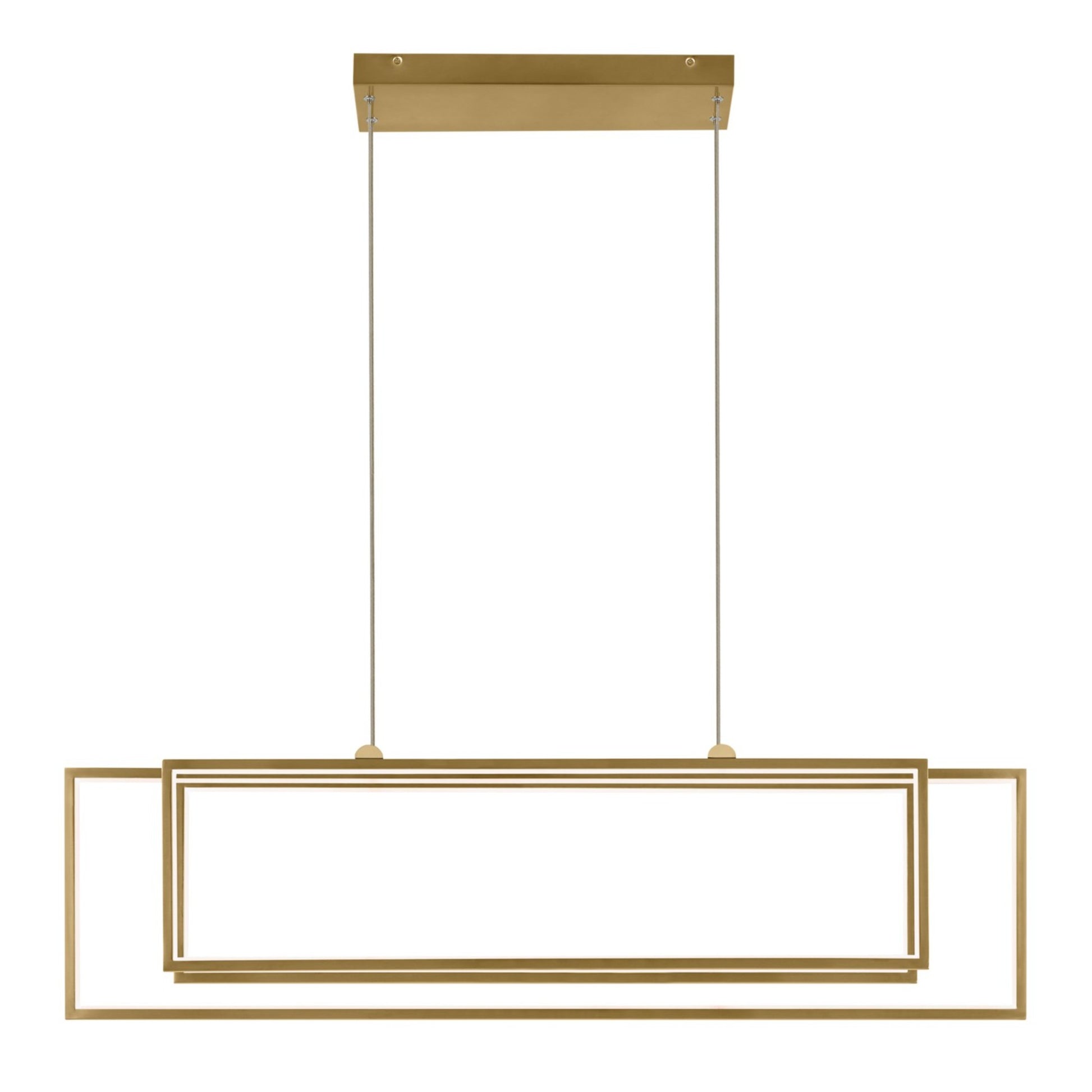 Jestin 46" LED Linear Chandelier, Champagne Gold Finish - Bees Lighting