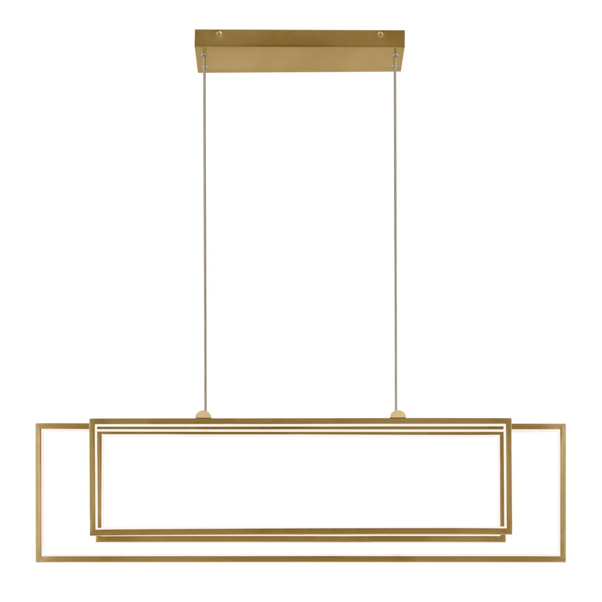 Jestin 46" LED Linear Chandelier, Champagne Gold Finish - Bees Lighting