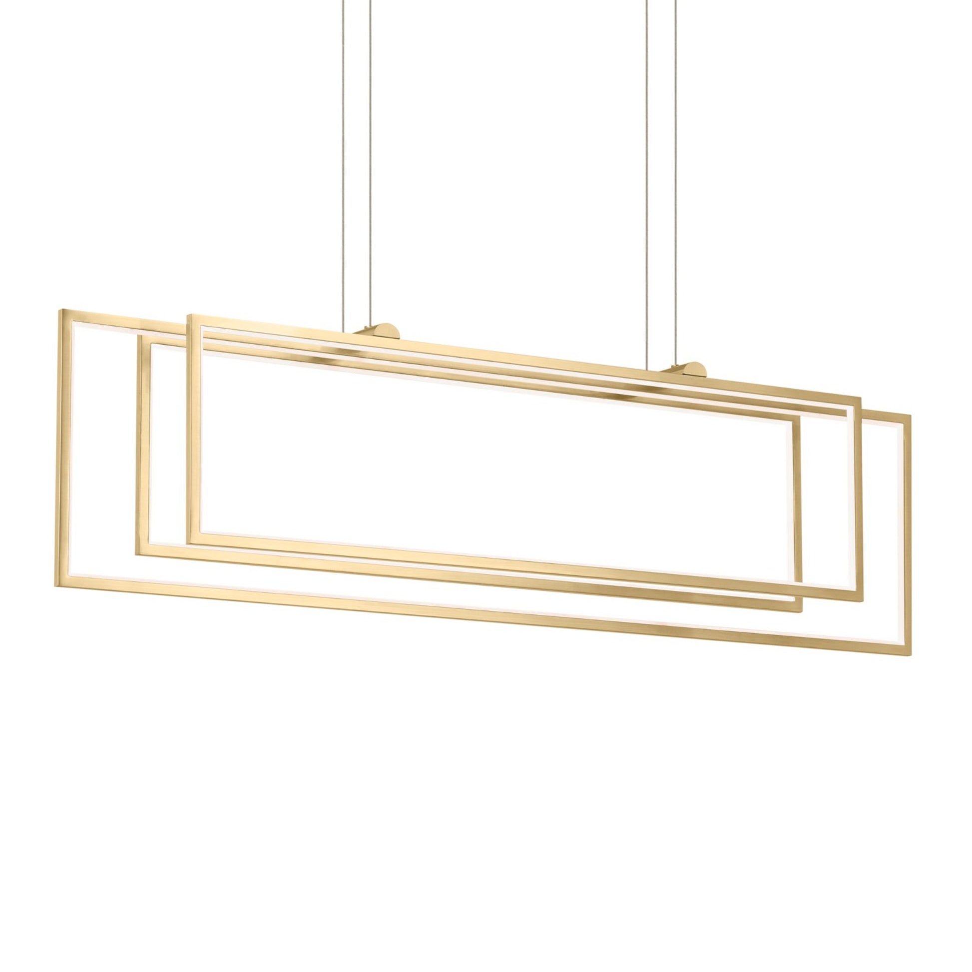 Jestin 46" LED Linear Chandelier, Champagne Gold Finish - Bees Lighting