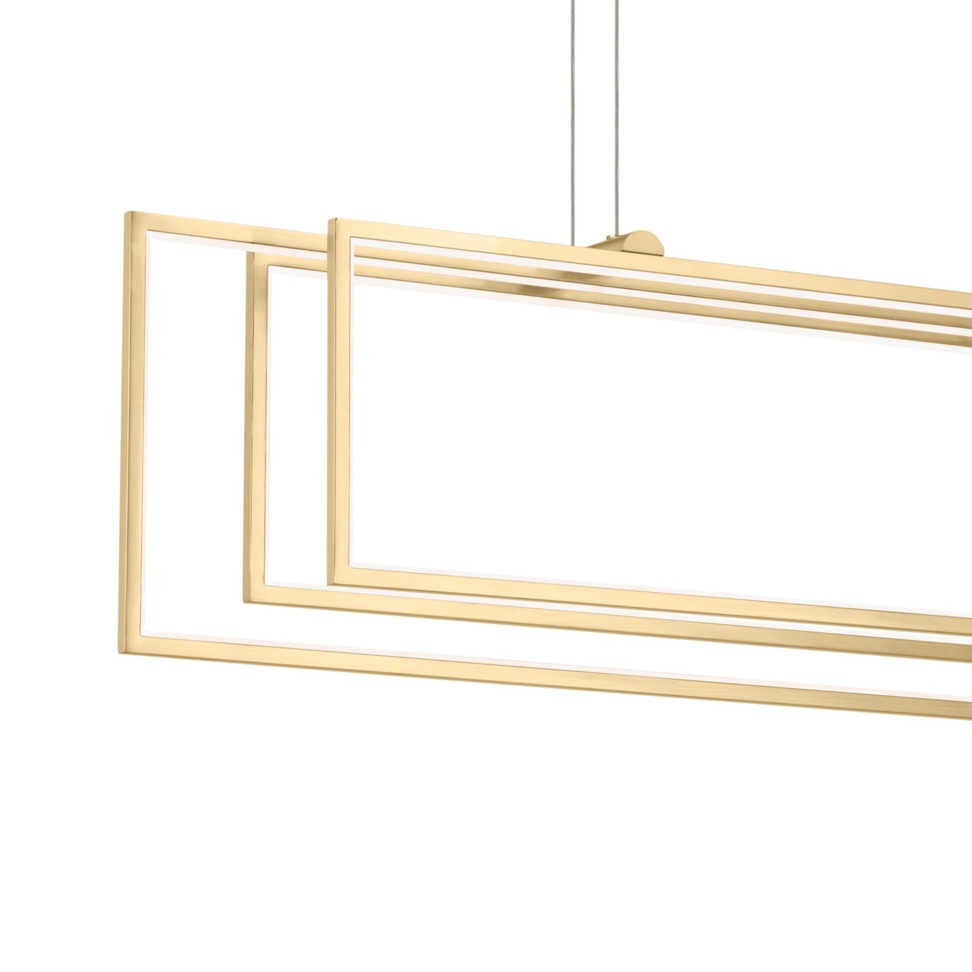 Jestin 46" LED Linear Chandelier, Champagne Gold Finish - Bees Lighting