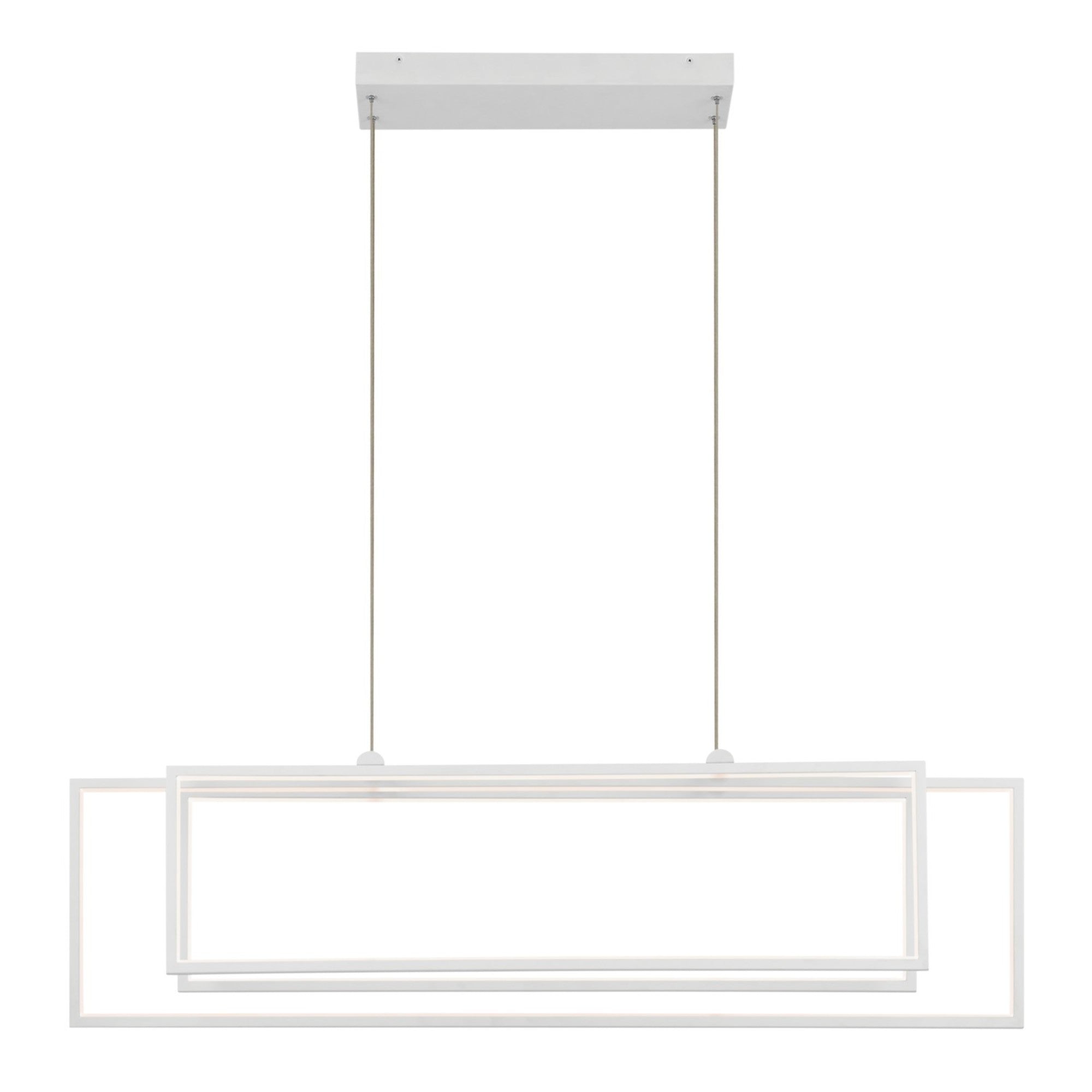 Jestin 46" LED Linear Chandelier, White Finish - Bees Lighting