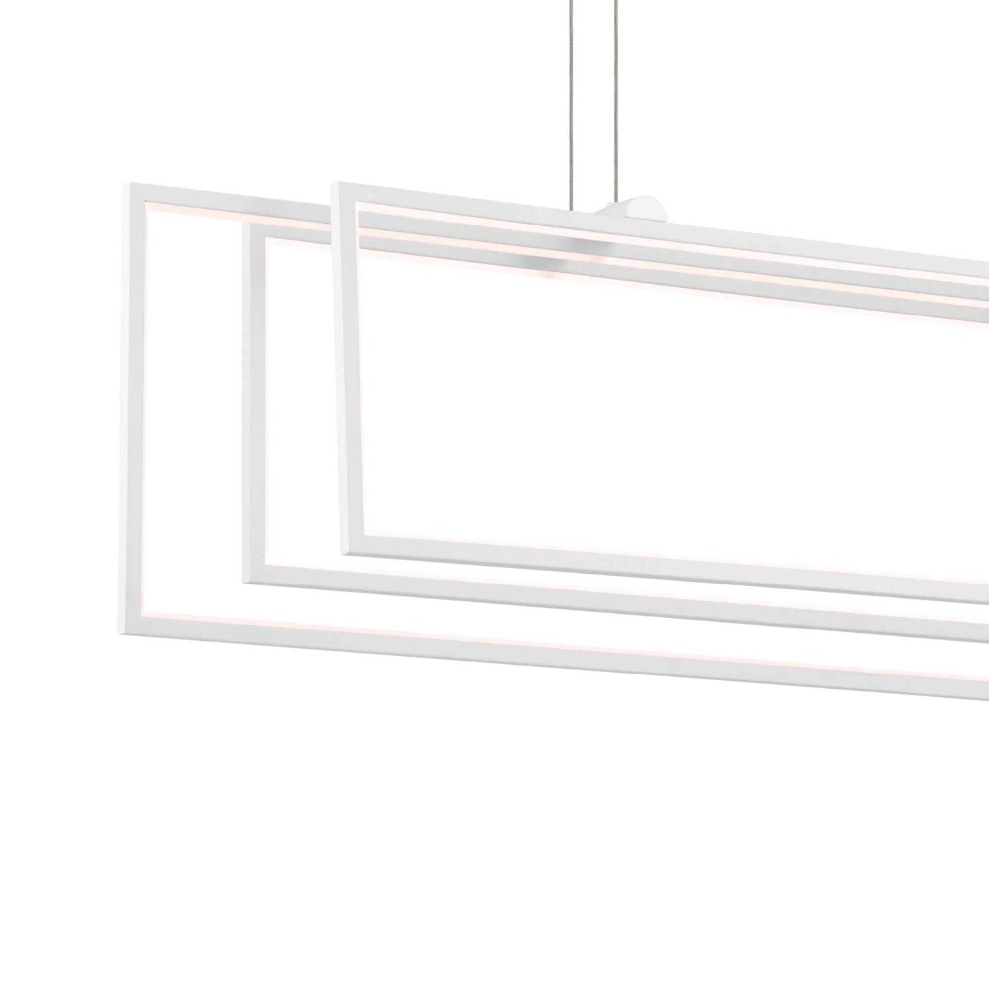 Jestin 46" LED Linear Chandelier, White Finish - Bees Lighting