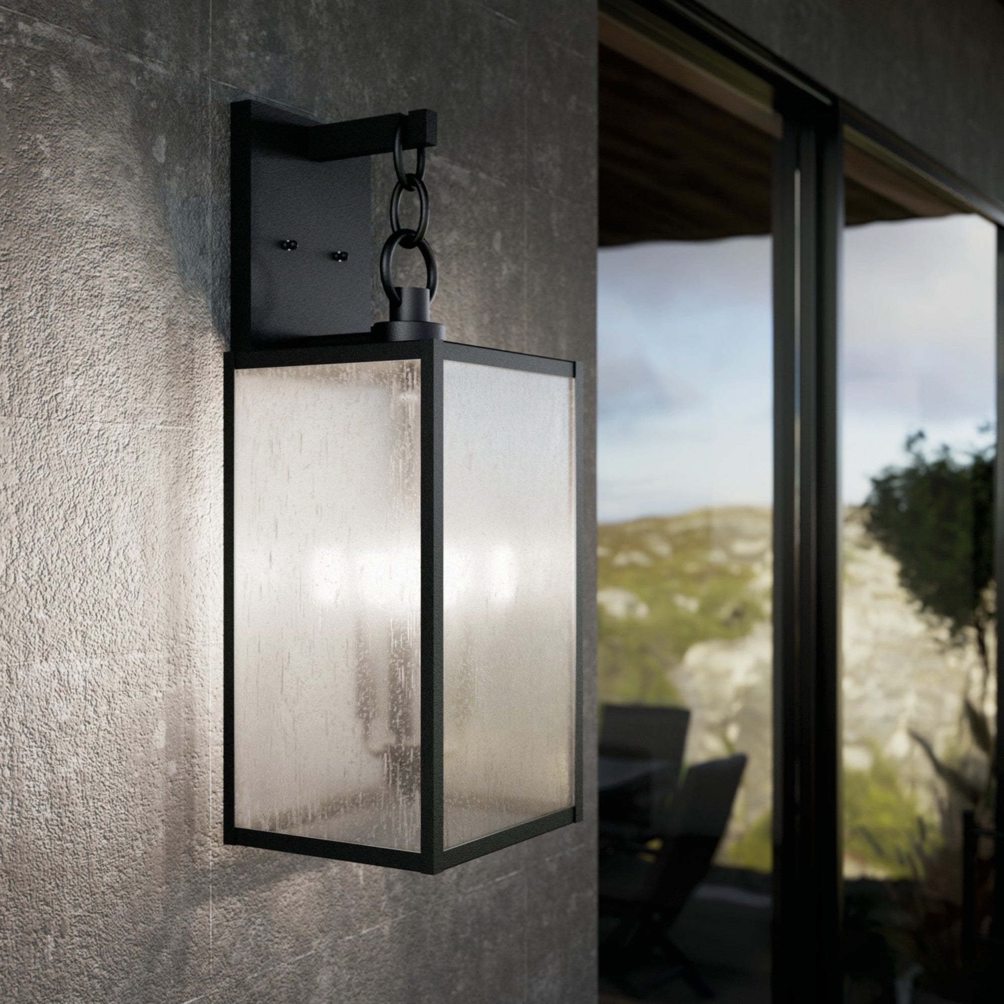 Lahden 26" 3-Light Outdoor Wall Light, Black Finish - Bees Lighting