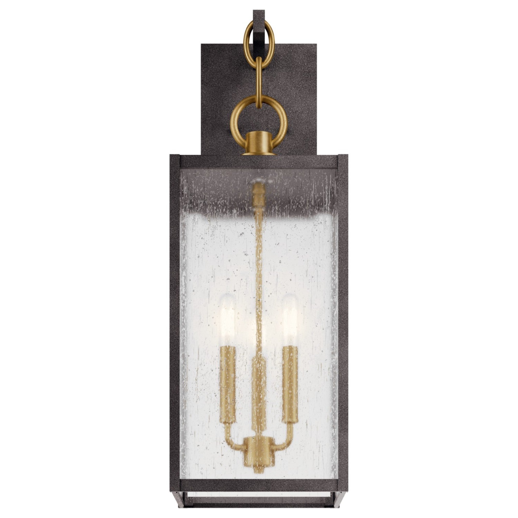 Lahden 26" 3-Light Outdoor Wall Light, Weathered Zinc Finish - Bees Lighting