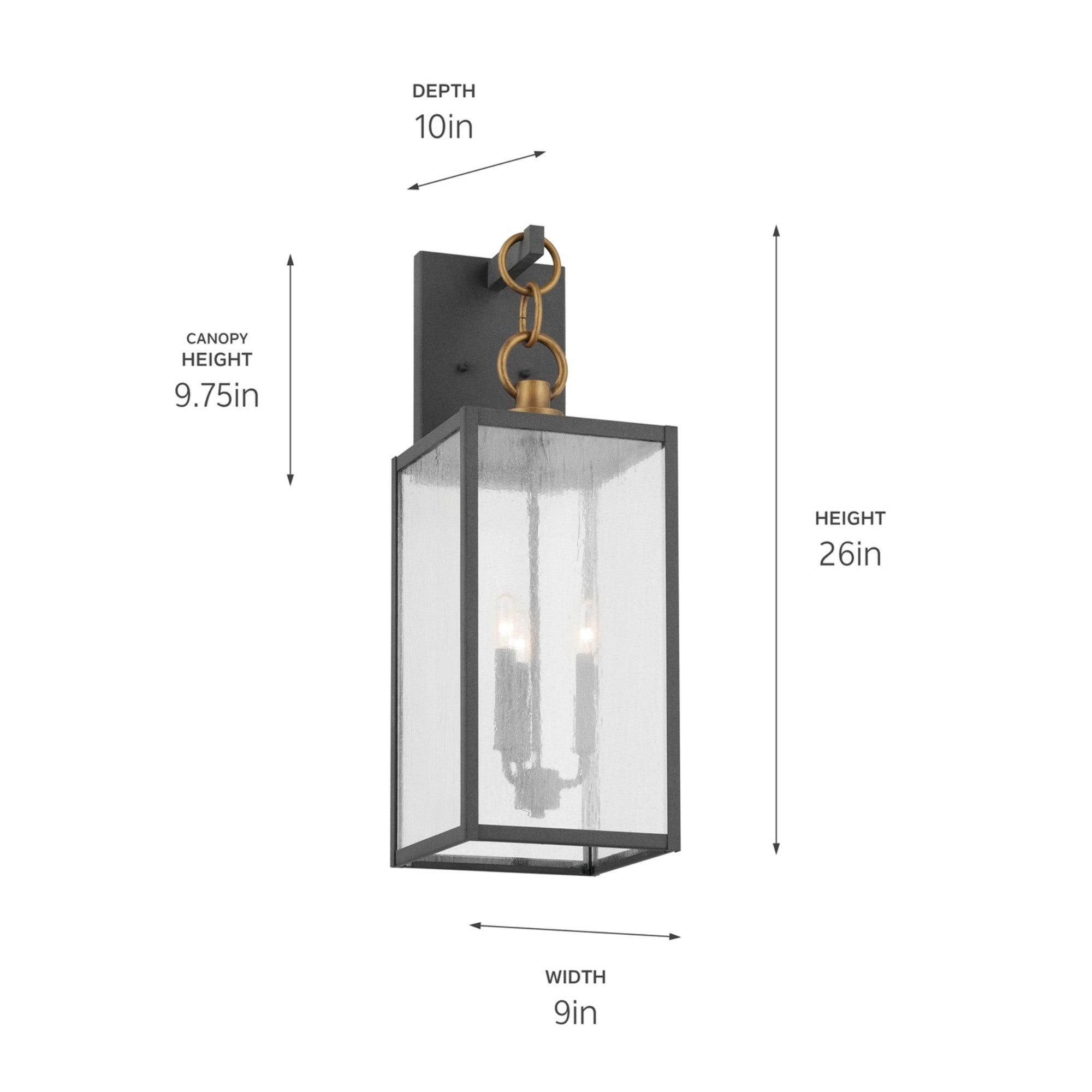 Lahden 26" 3-Light Outdoor Wall Light, Weathered Zinc Finish - Bees Lighting