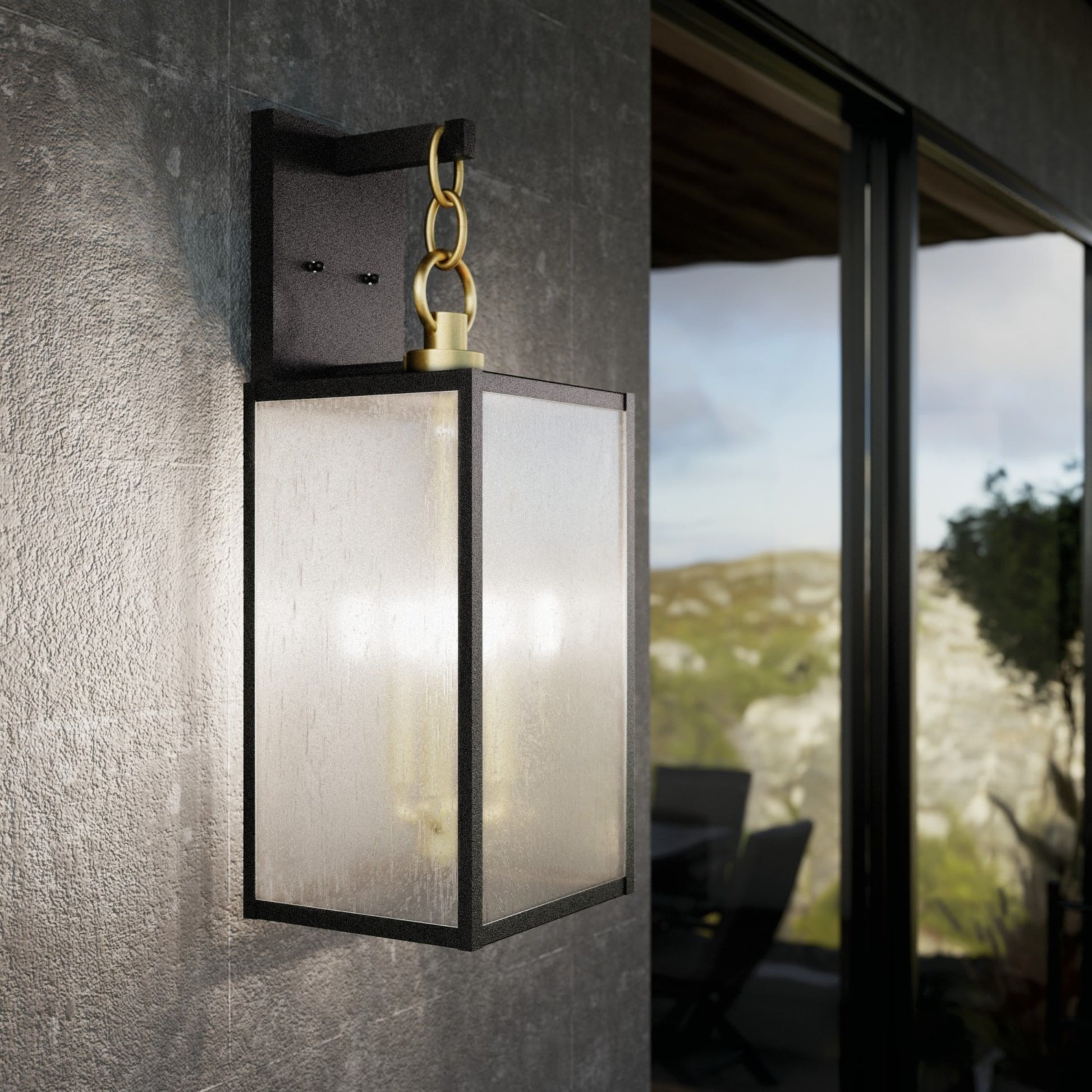 Lahden 26" 3-Light Outdoor Wall Light, Weathered Zinc Finish - Bees Lighting