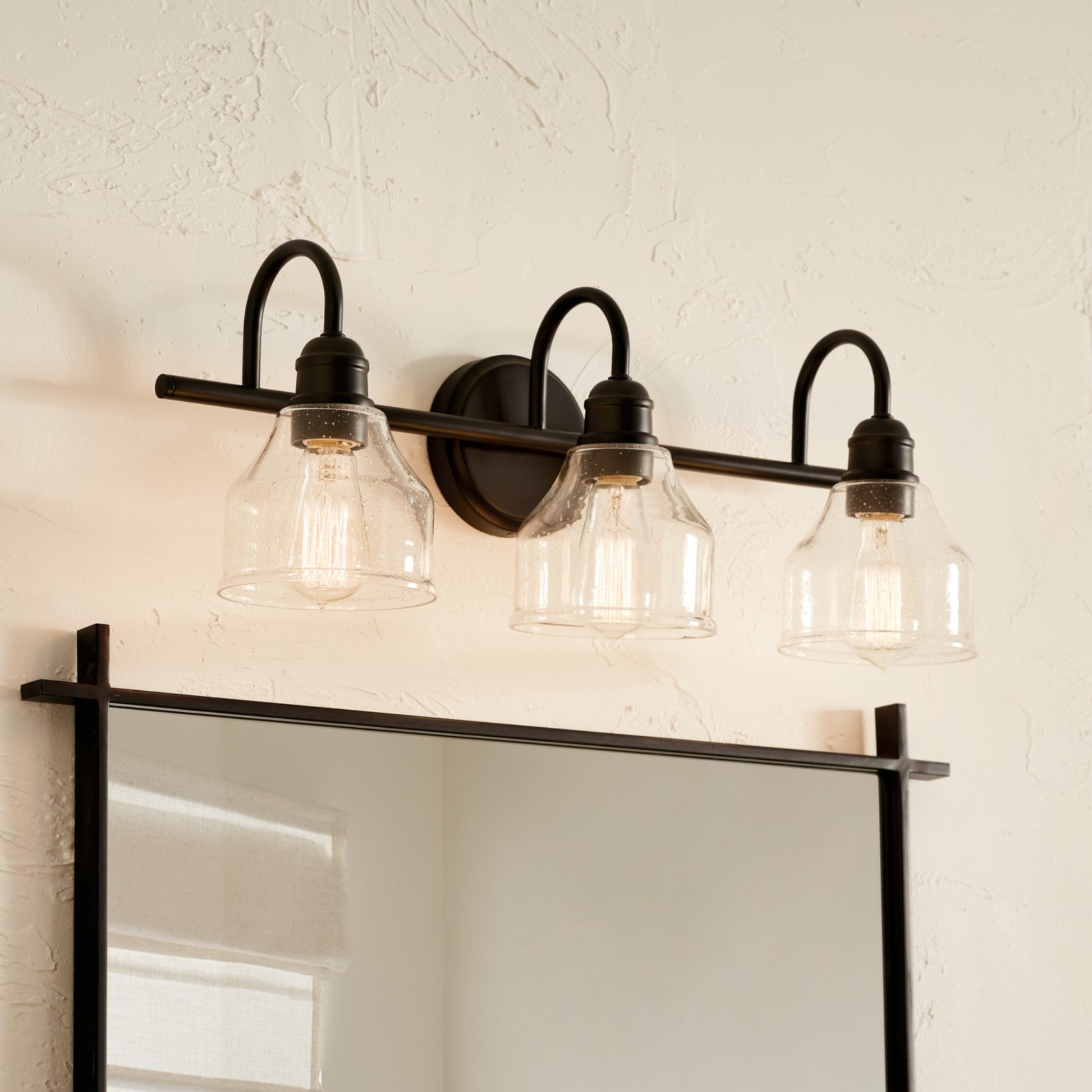 Avery 24" 3-Light Bath Vanity Light, Black Finish - Bees Lighting