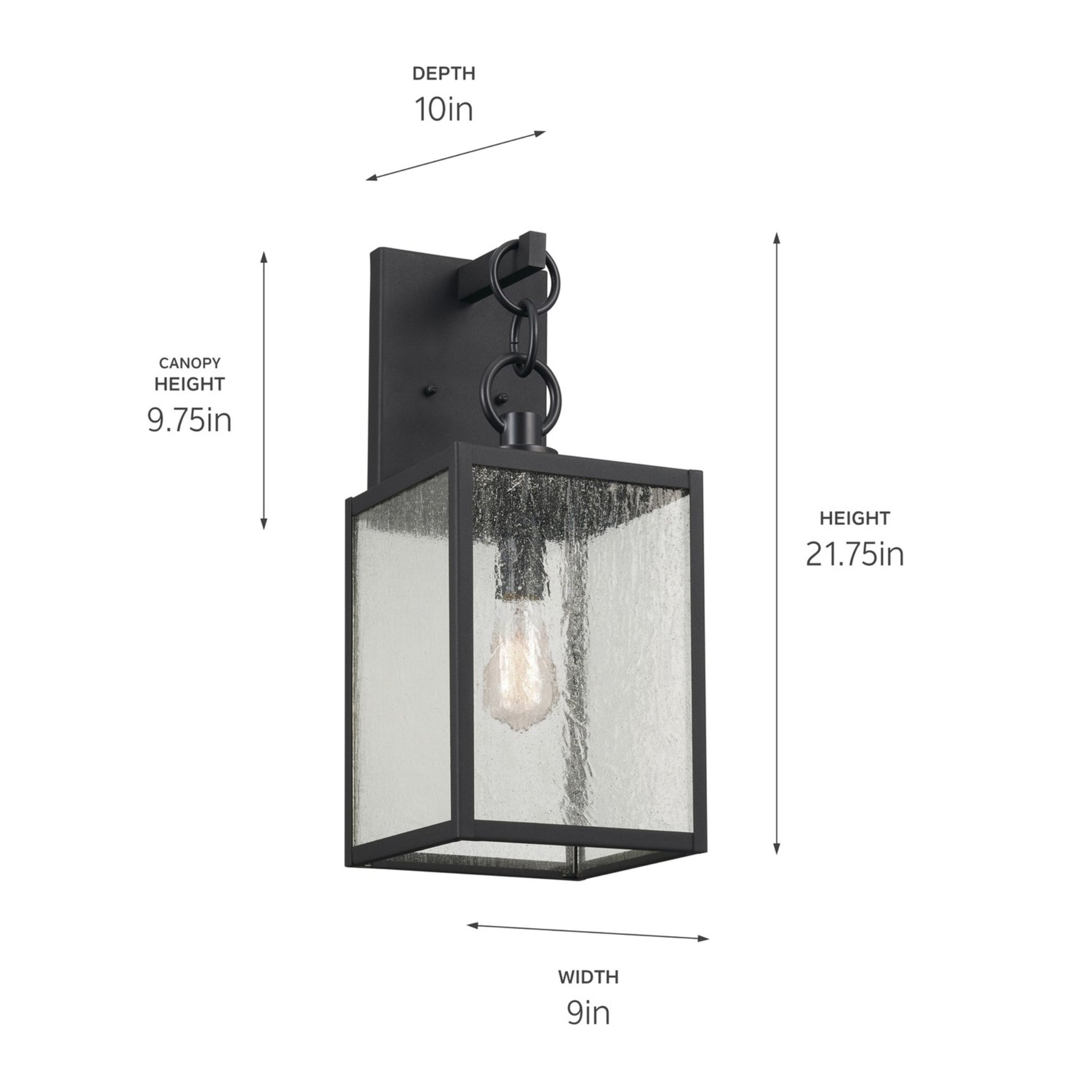 Lahden 22" Outdoor Wall Light, Black Textured Finish - Bees Lighting