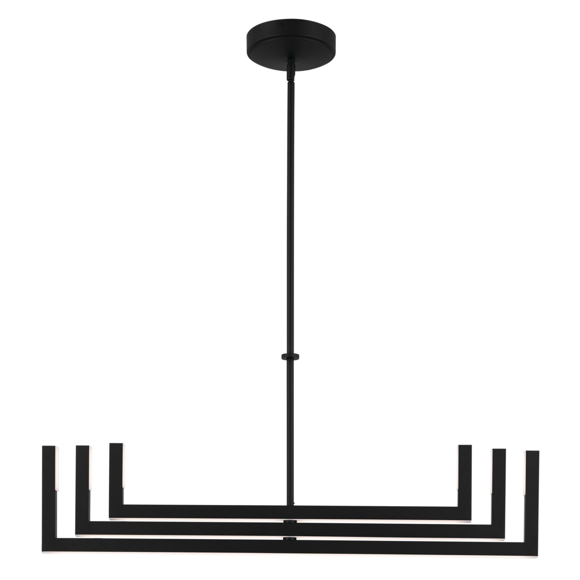 Priam 44" LED Chandelier, Matte Black Finish - Bees Lighting