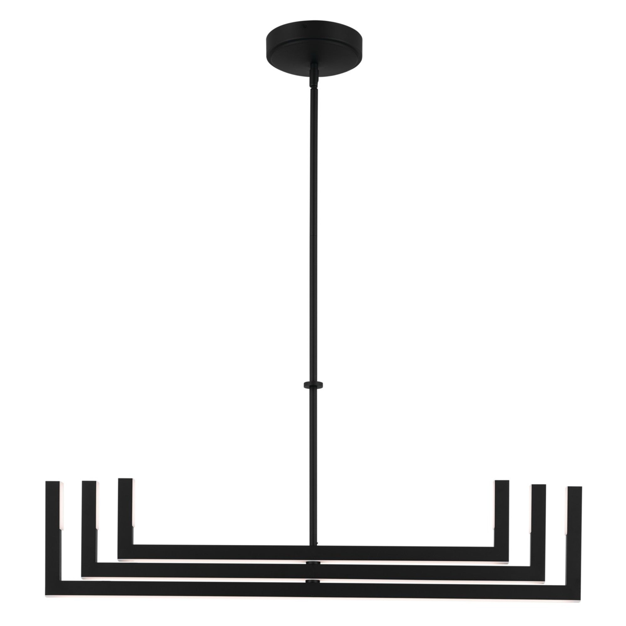 Priam 44" LED Chandelier, Matte Black Finish - Bees Lighting