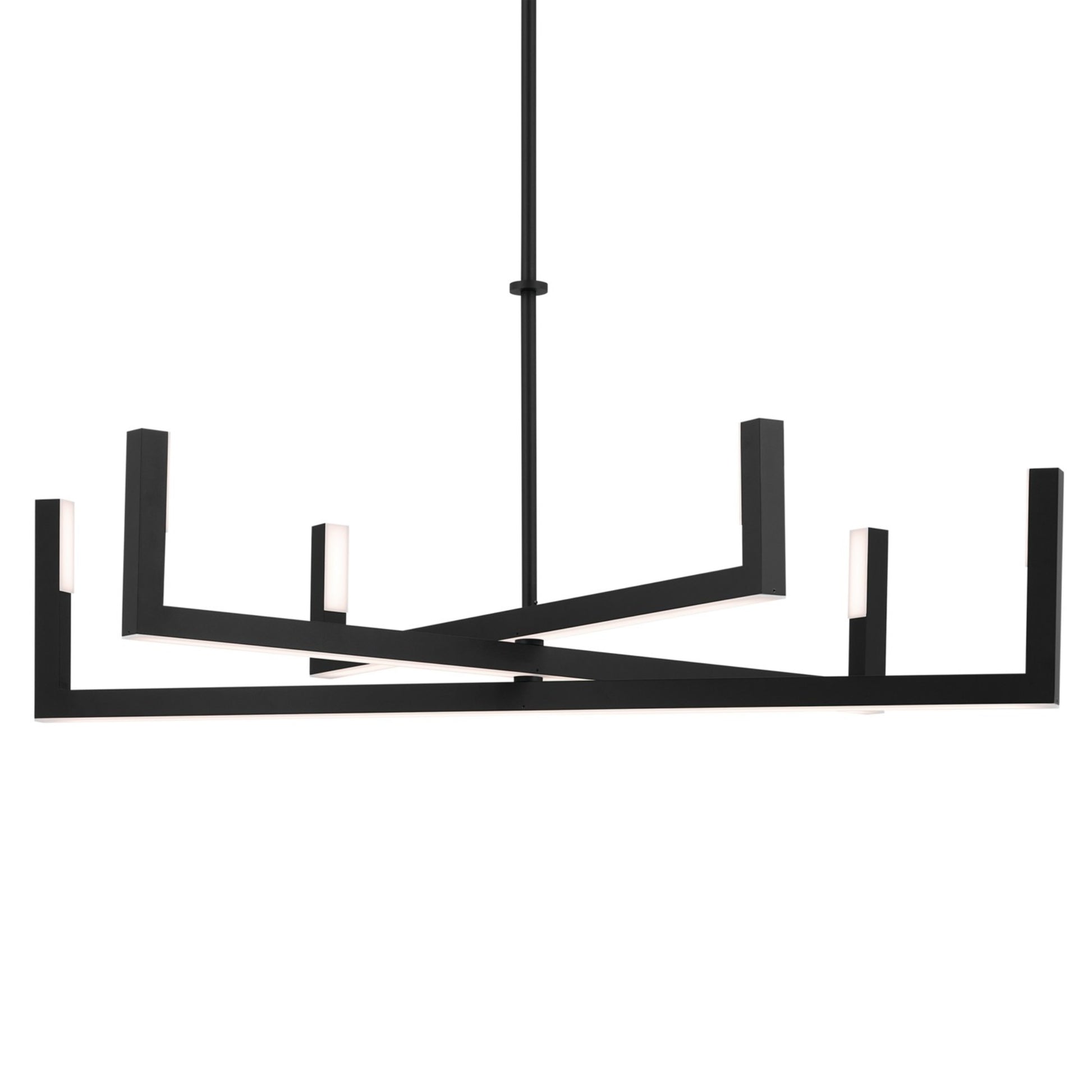 Priam 44" LED Chandelier, Matte Black Finish - Bees Lighting