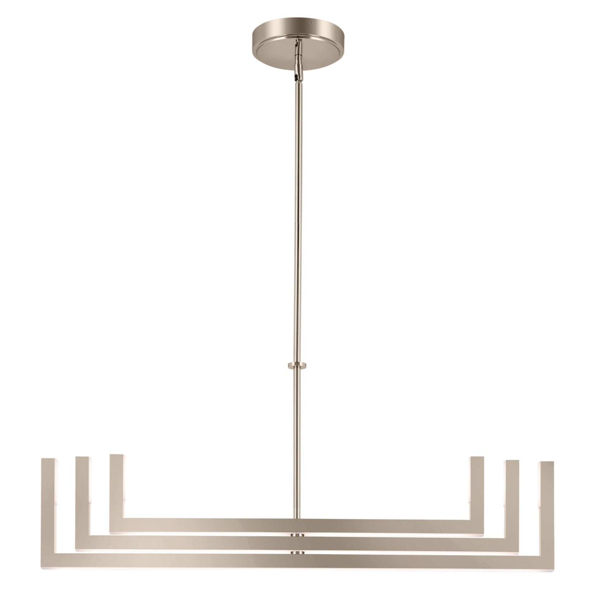 Priam 44" LED Chandelier, Polished Nickel Finish - Bees Lighting