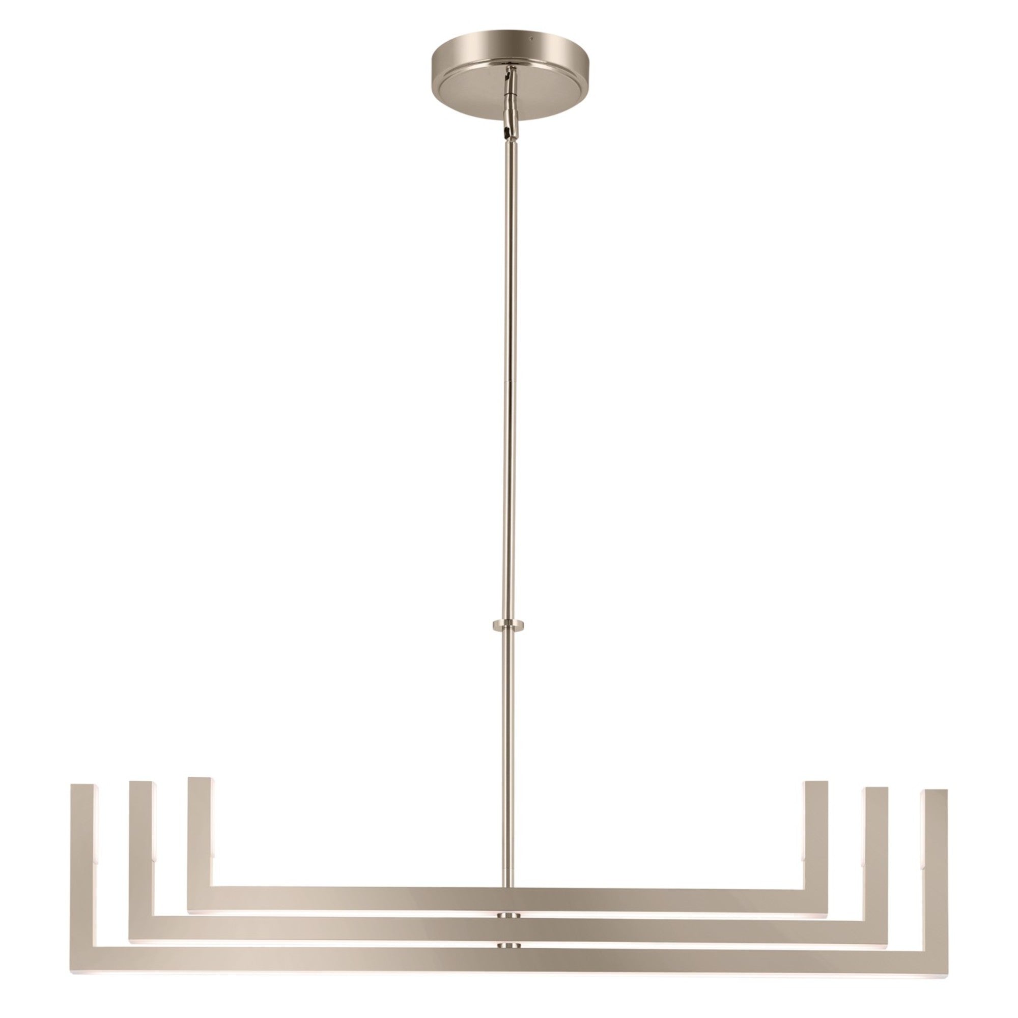 Priam 44" LED Chandelier, Polished Nickel Finish - Bees Lighting